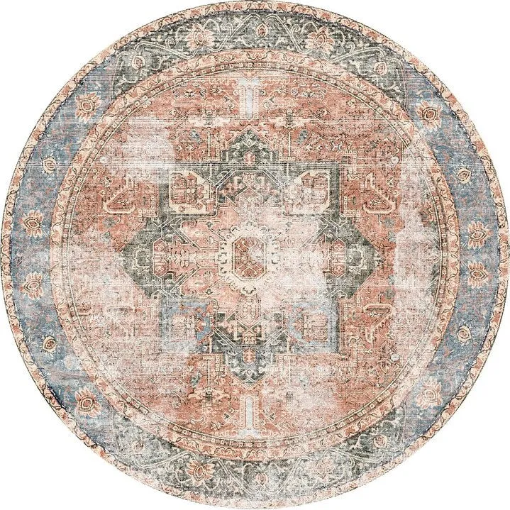 The Rug Collective Vintage Cezanne Terracotta Sky Machine Washable Area Rug