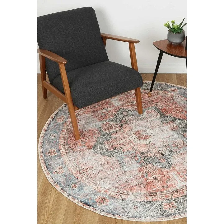 The Rug Collective Vintage Cezanne Terracotta Sky Machine Washable Area Rug