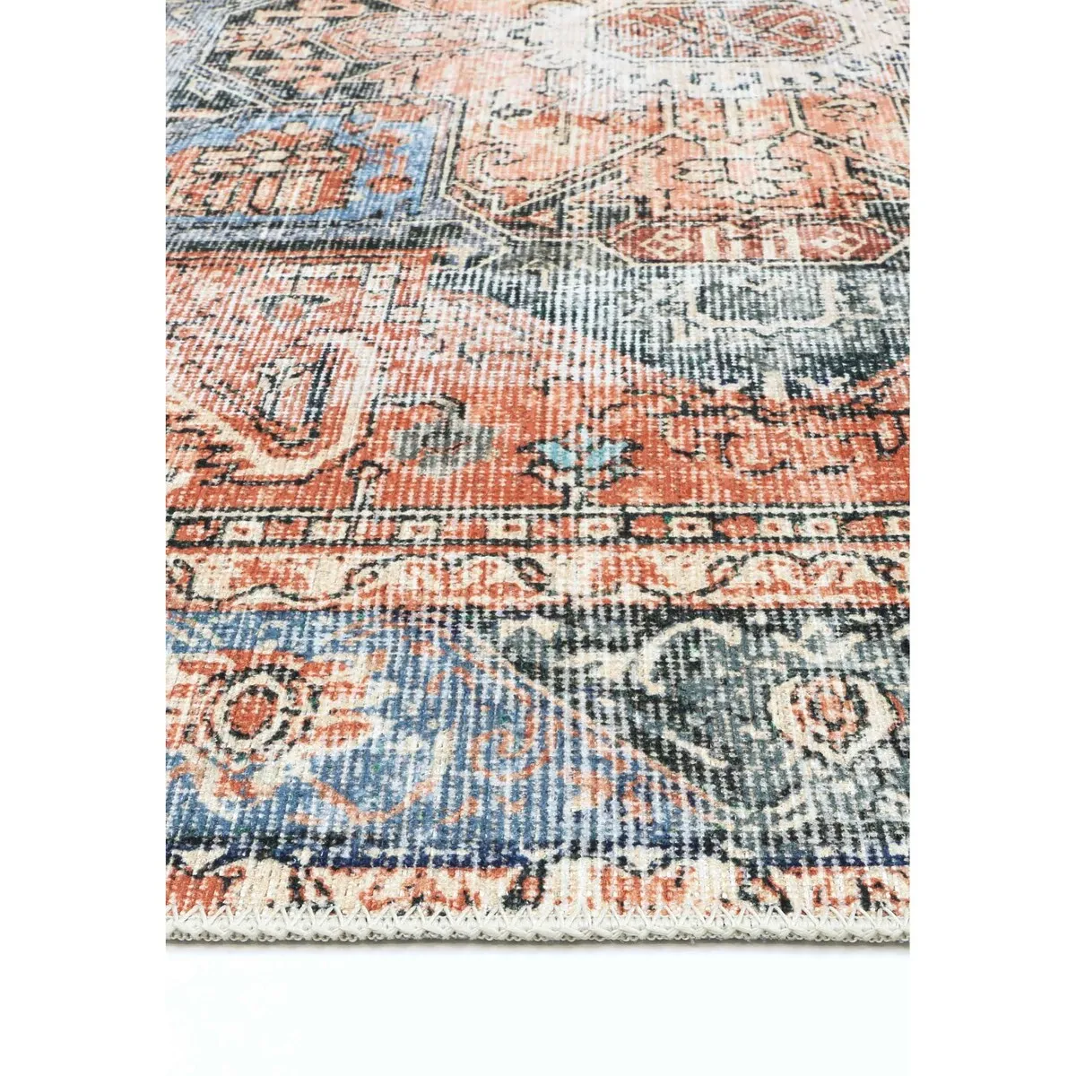 The Rug Collective Vintage Cezanne Terracotta Sky Machine Washable Area Rug