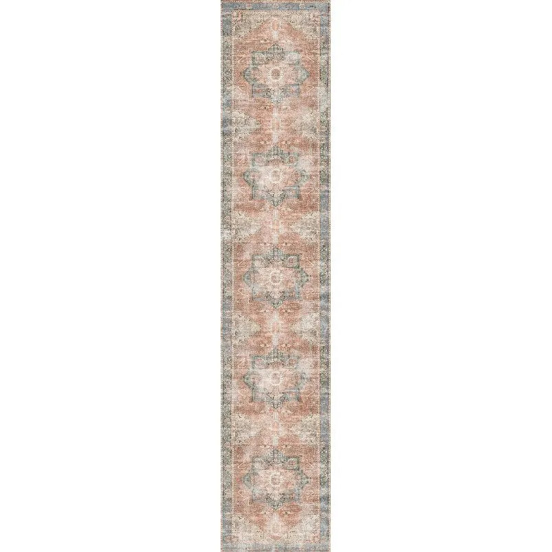 The Rug Collective Vintage Cezanne Terracotta Sky Machine Washable Area Rug