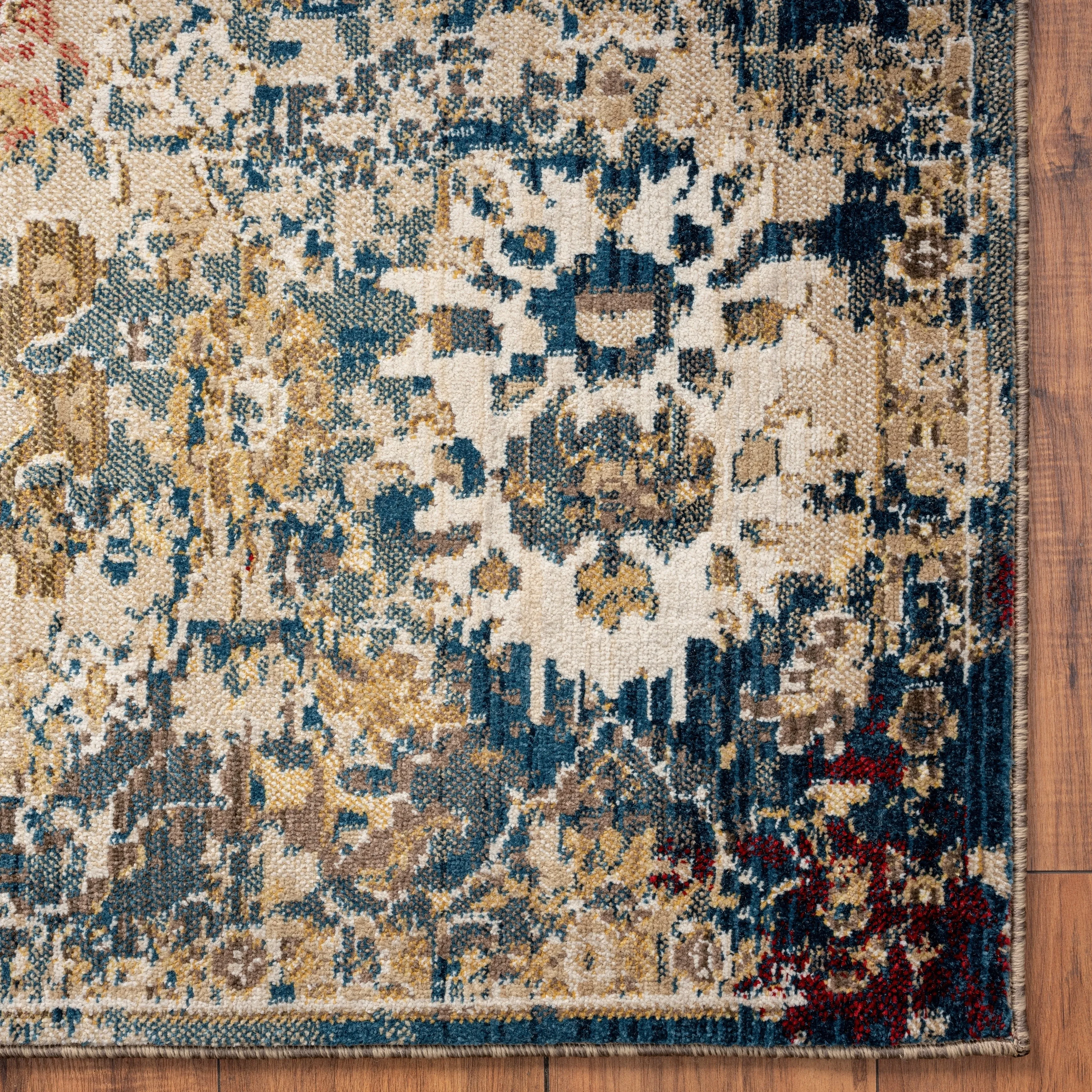 Theory Distressed Multi-Colored Abstract Area Rug