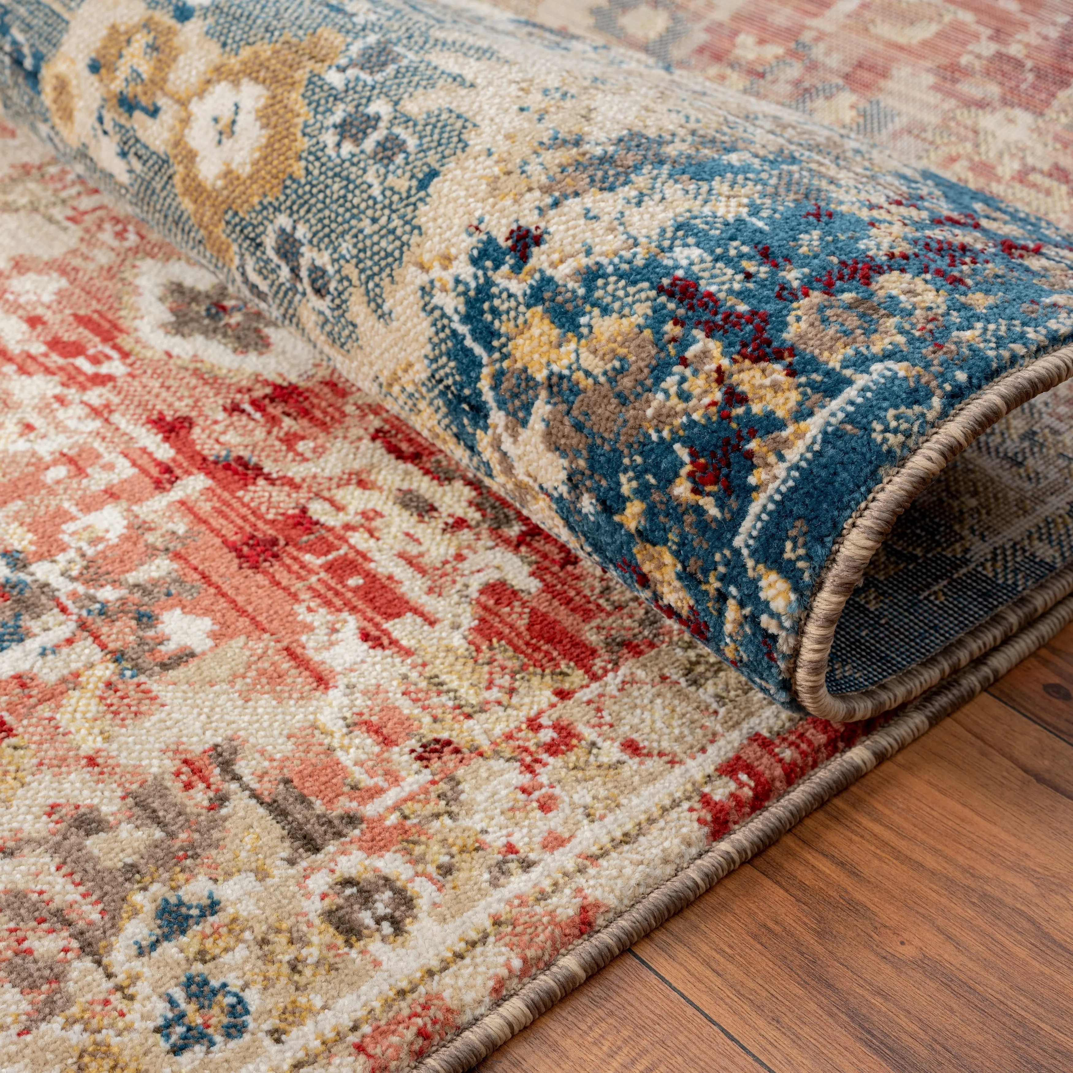 Theory Distressed Multi-Colored Abstract Area Rug