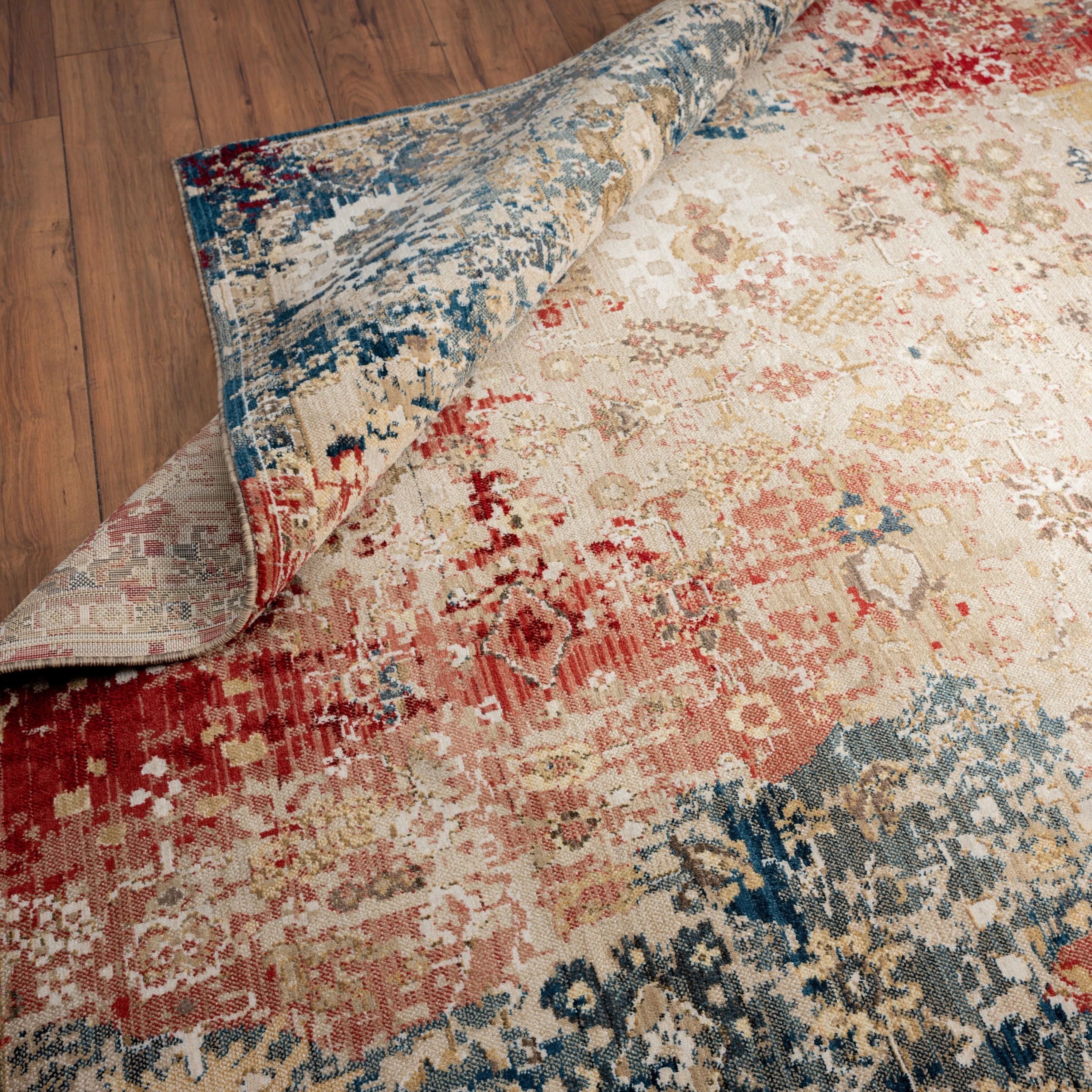 Theory Distressed Multi-Colored Abstract Area Rug