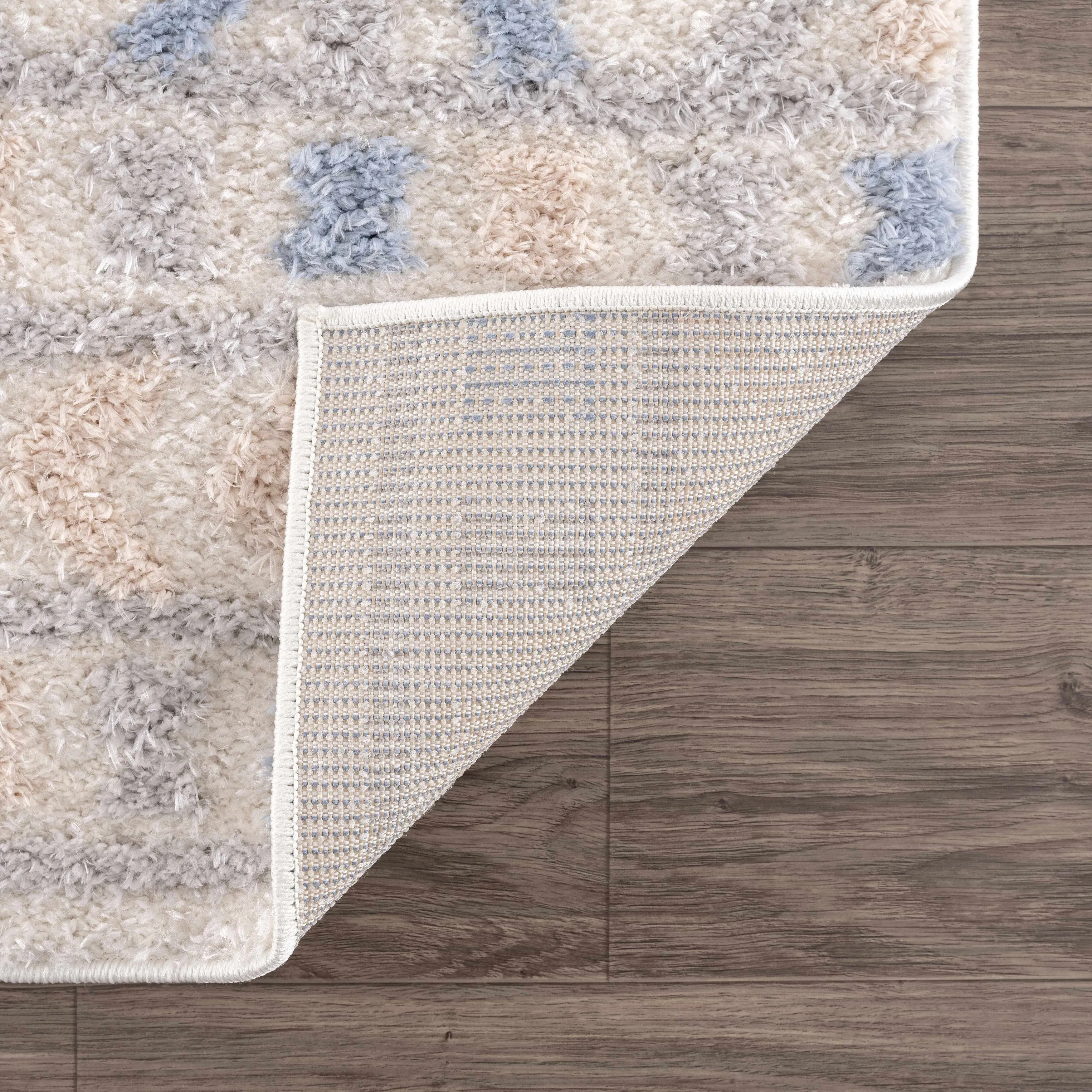 Tilos Moroccan Trellis Farmhouse Shag Area Rug