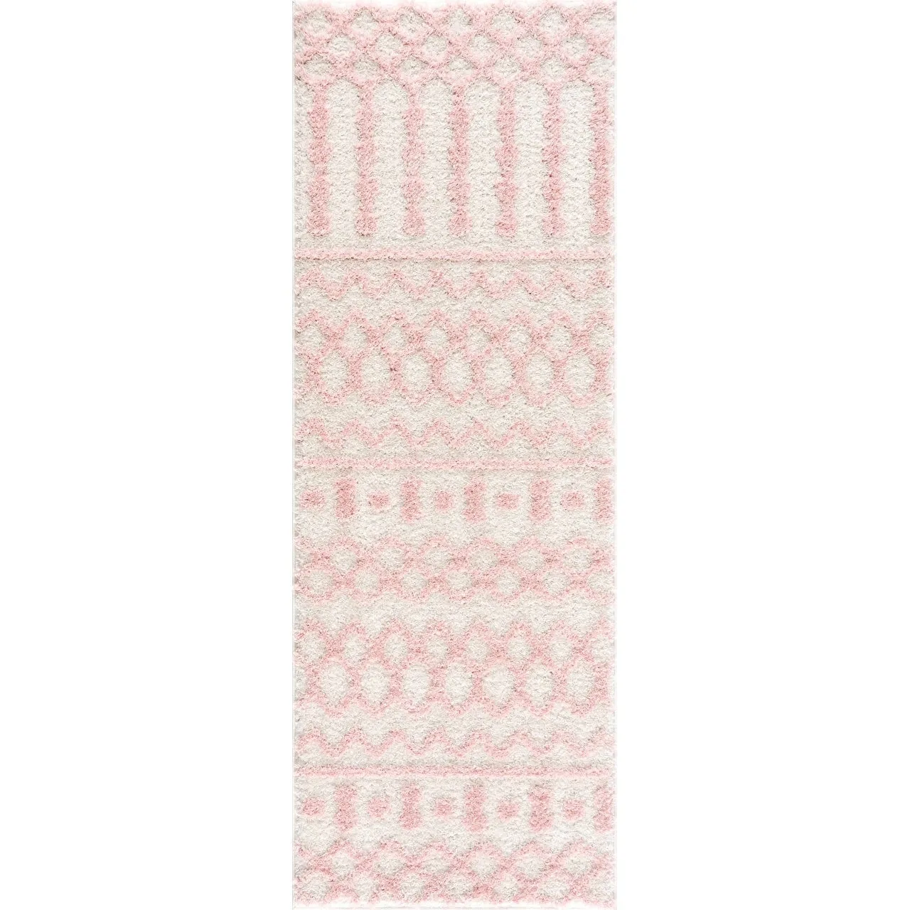Tilos Moroccan Trellis Farmhouse Shag Area Rug