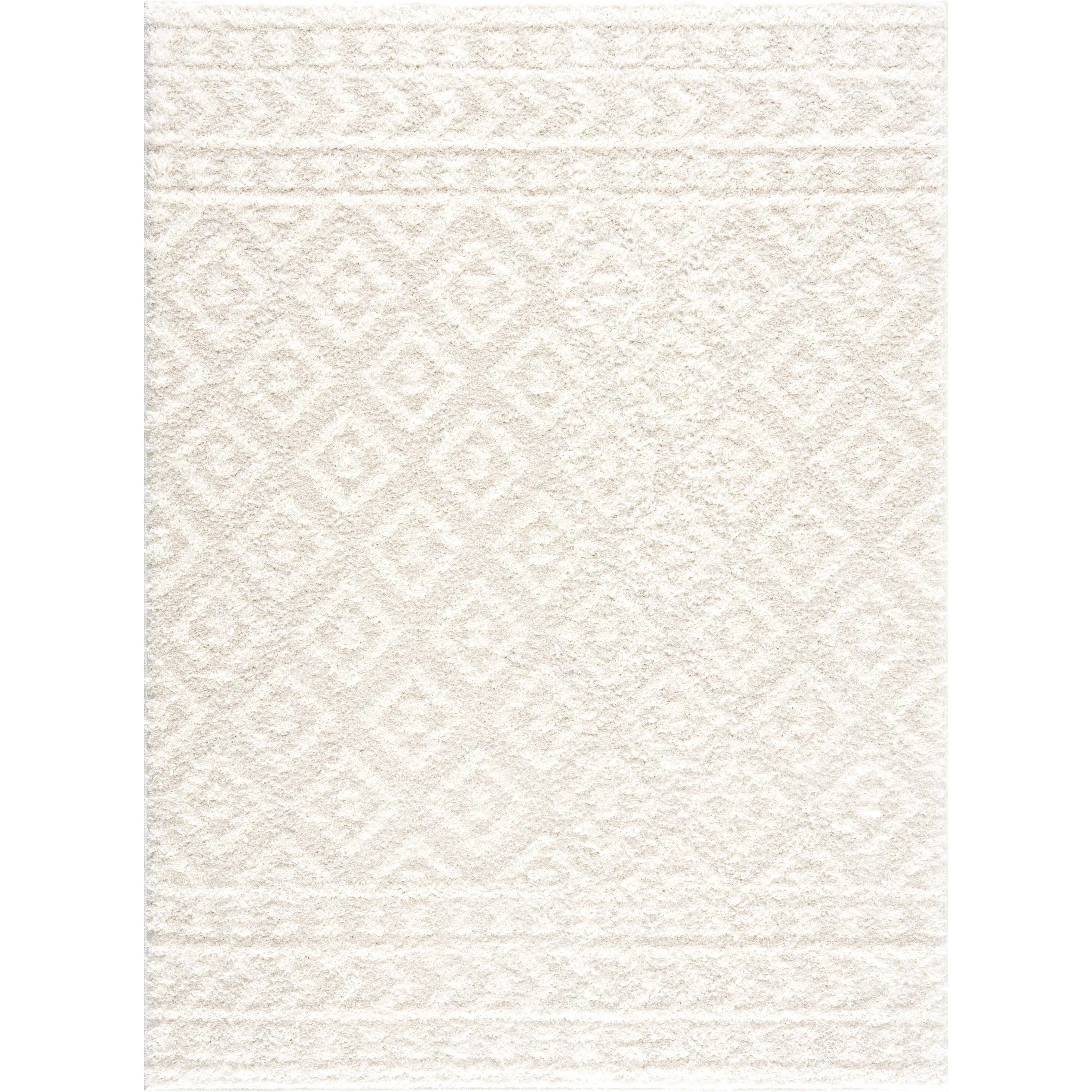 Tilos Moroccan Trellis Farmhouse Shag Area Rug