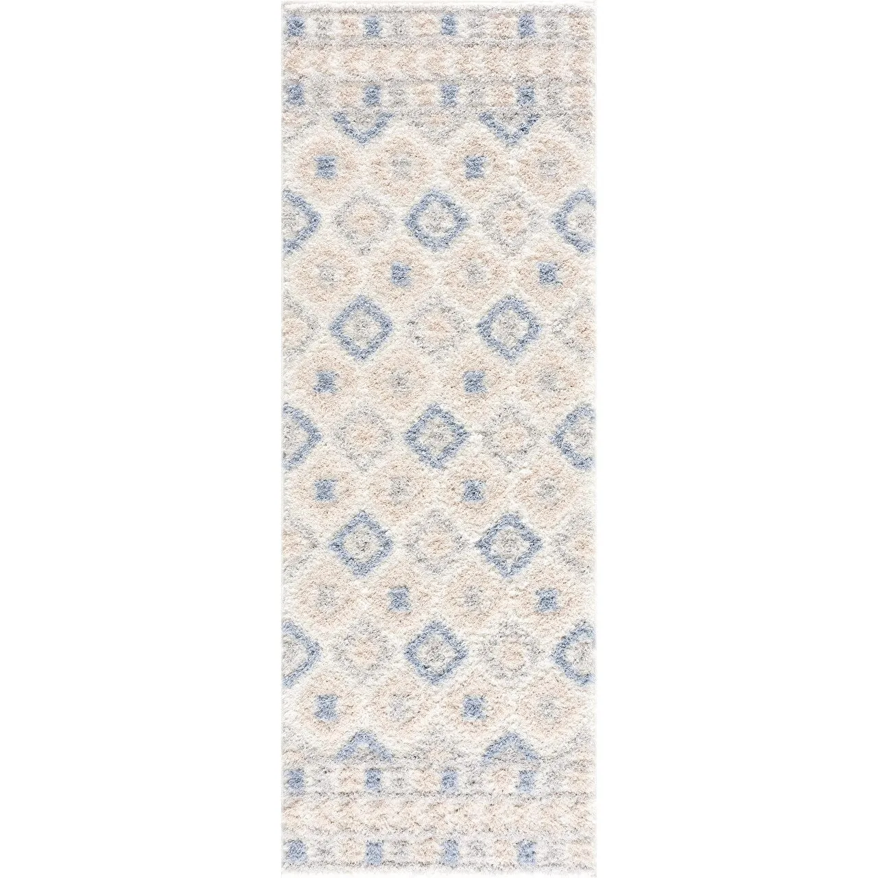 Tilos Moroccan Trellis Farmhouse Shag Area Rug