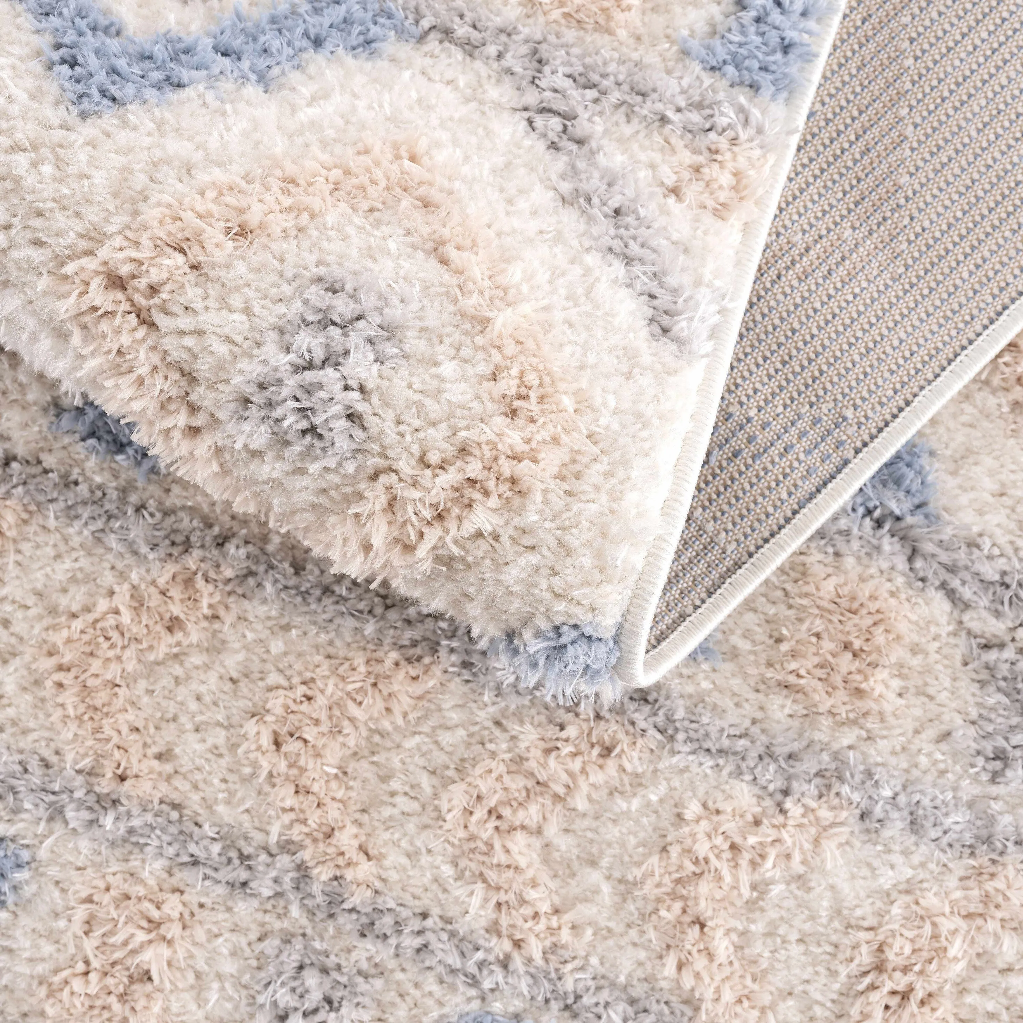 Tilos Moroccan Trellis Farmhouse Shag Area Rug