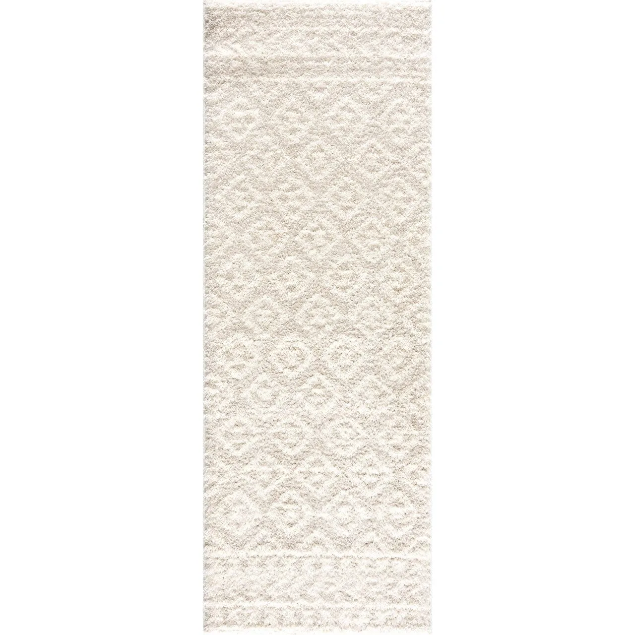Tilos Moroccan Trellis Farmhouse Shag Area Rug