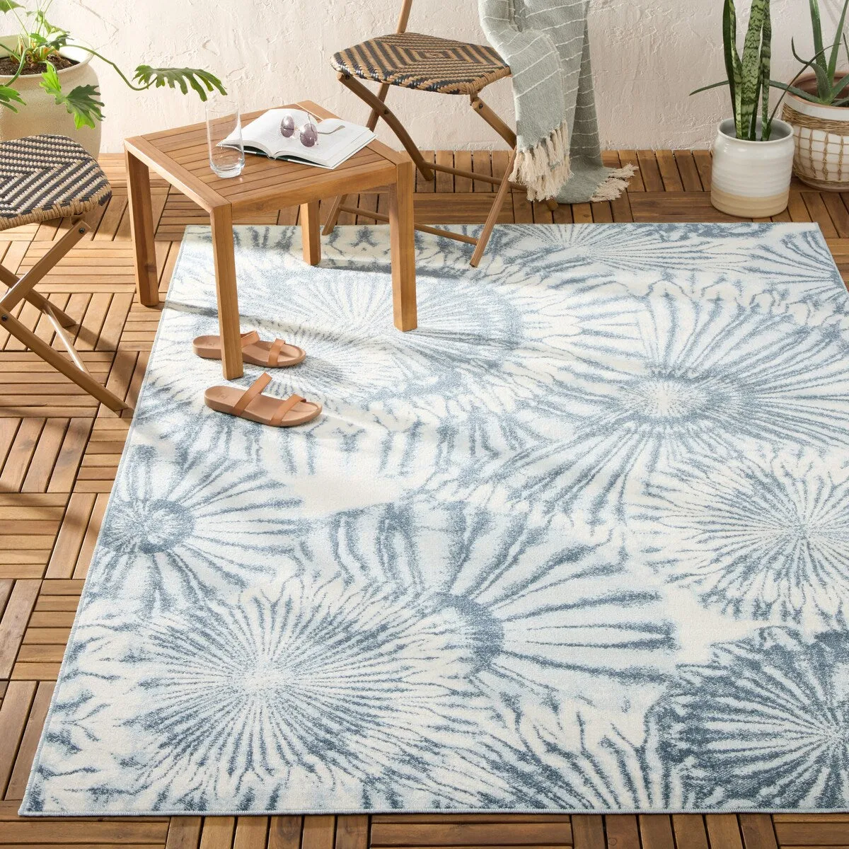 TOMMY BAHAMA Shibori Summer Tie Dye Indoor Outdoor Area Rug. Tie Dye Modern Design. UV Fade Resistant