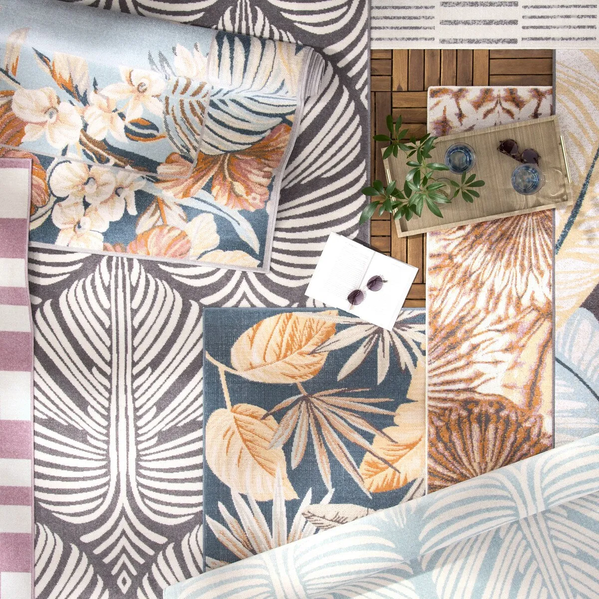 TOMMY BAHAMA Shibori Summer Tie Dye Indoor Outdoor Area Rug. Tie Dye Modern Design. UV Fade Resistant