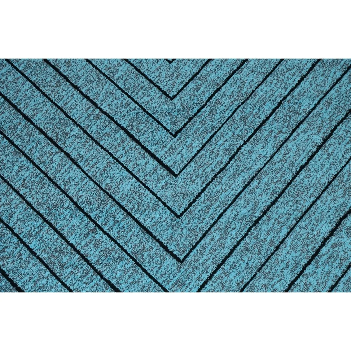 Turquoise Blue Chevron Style Transitional Turkish Rug Oriental Carpet