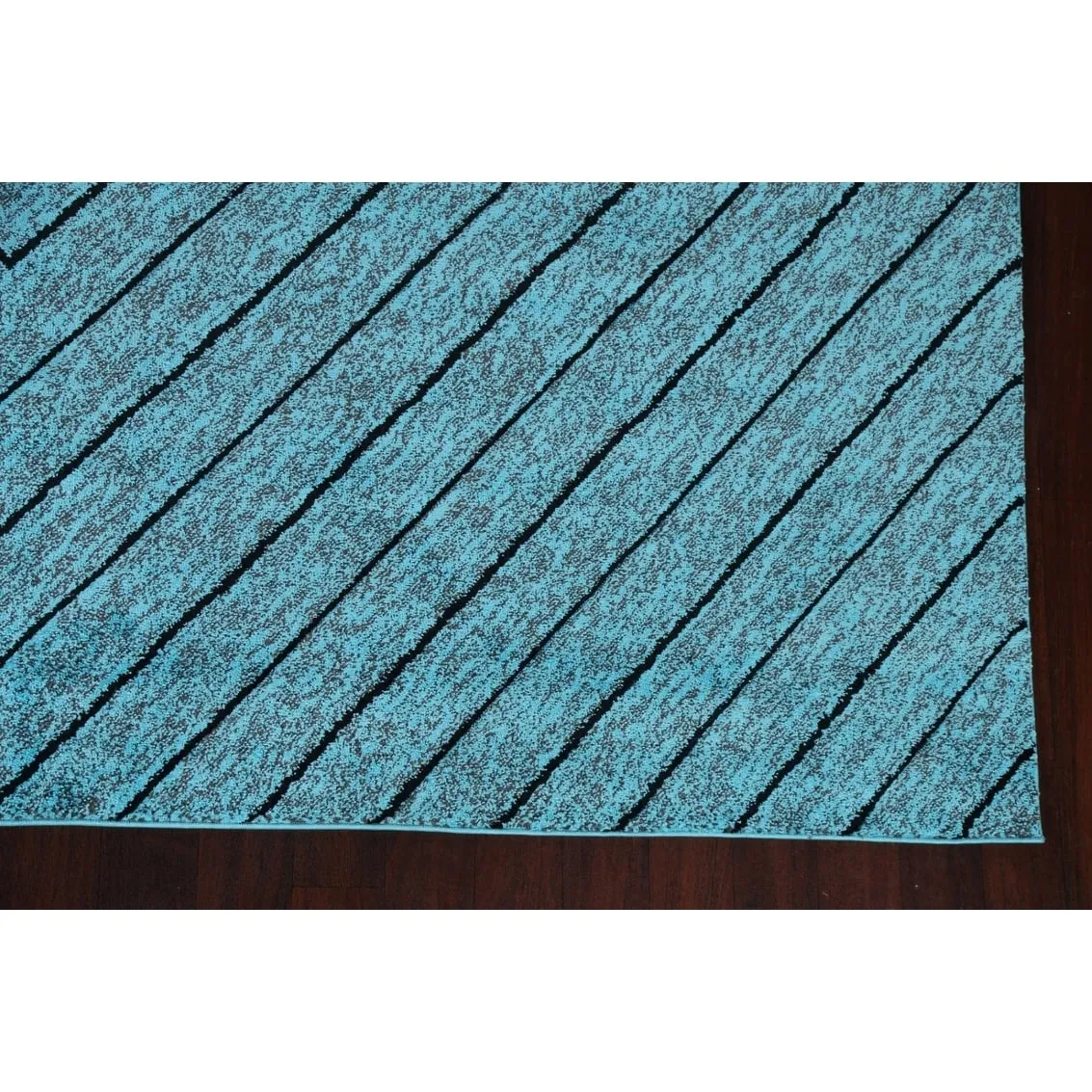 Turquoise Blue Chevron Style Transitional Turkish Rug Oriental Carpet