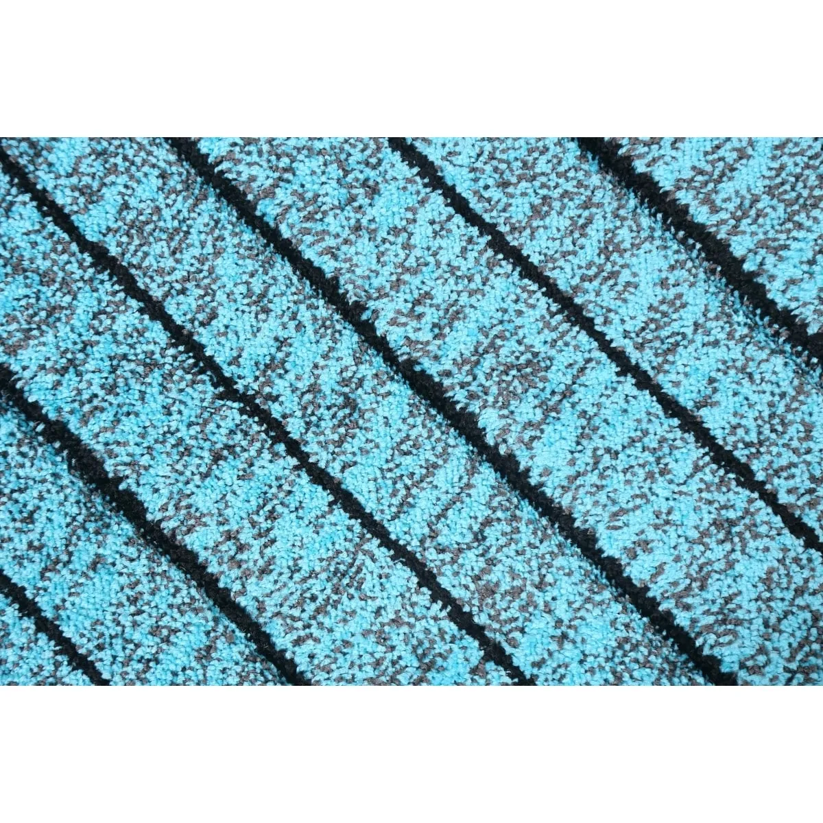 Turquoise Blue Chevron Style Transitional Turkish Rug Oriental Carpet