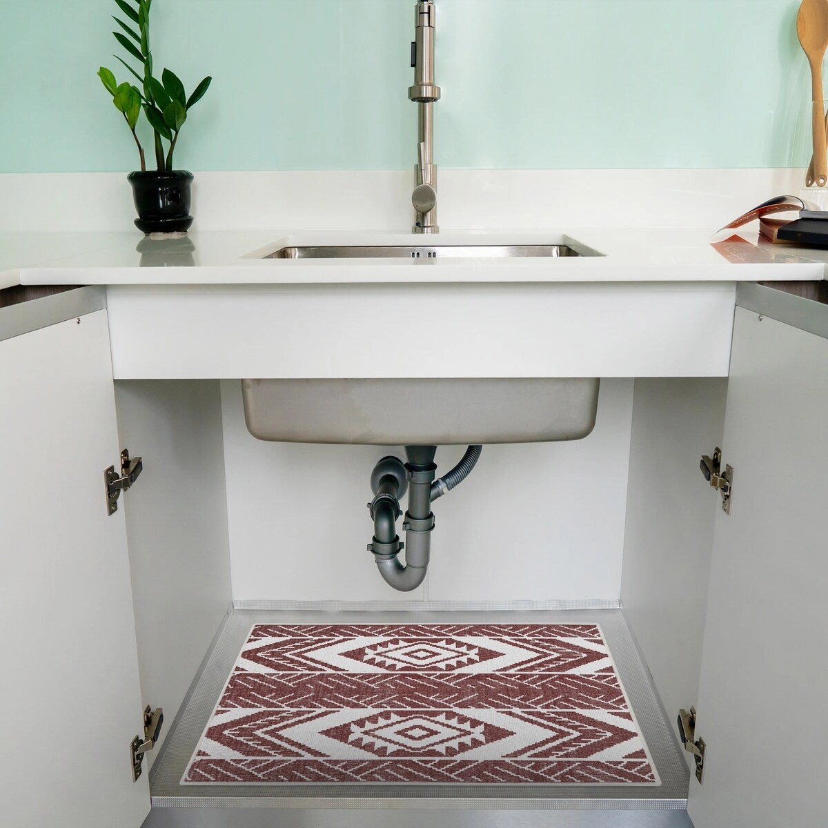 Under Sink Mat - Ultra-Absorbent Cotton Shelf Liners For Kitchen Cabinets - 2X3 feet