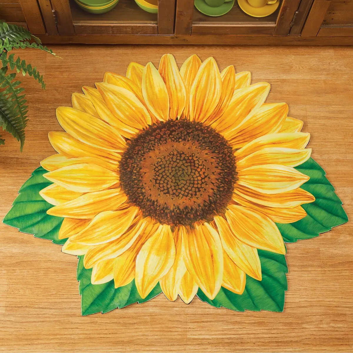 Unique Sunflower-Shaped Skid-Resistant Accent Rug - 2X3 FT