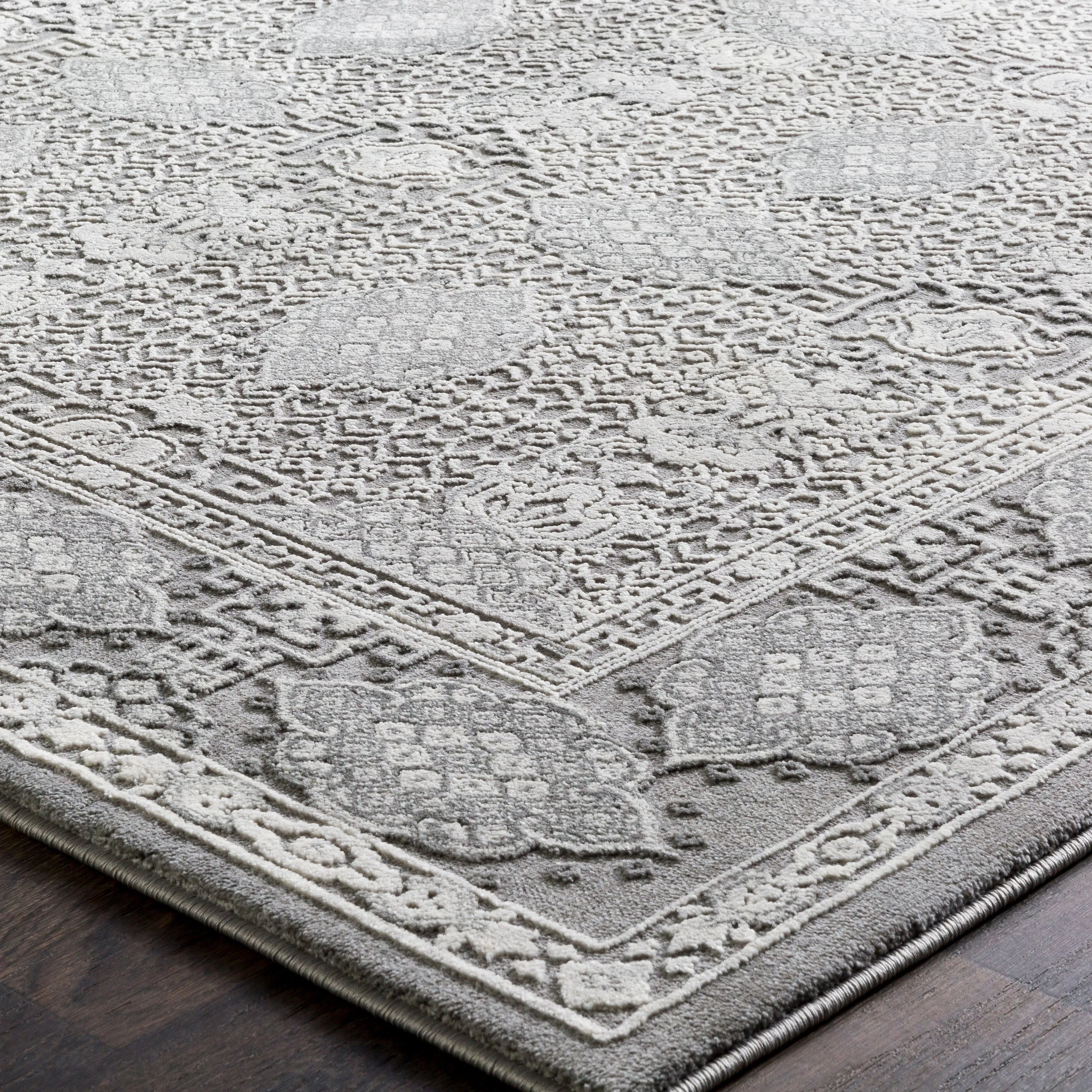 Valerie Distressed Tibetan Grey Area Rug - 8'10 x 12'4