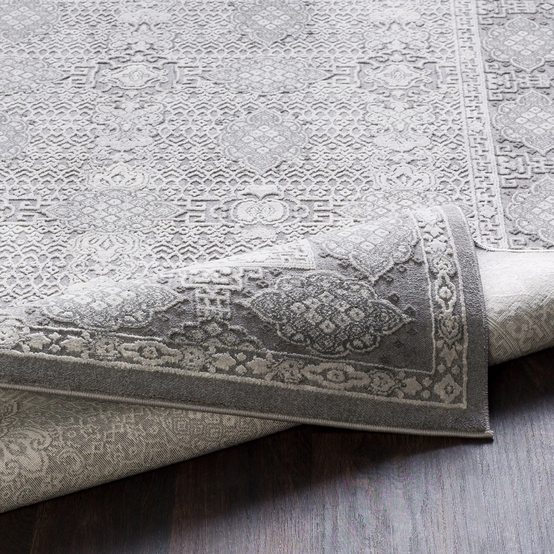 Valerie Distressed Tibetan Grey Area Rug - 8'10 x 12'4