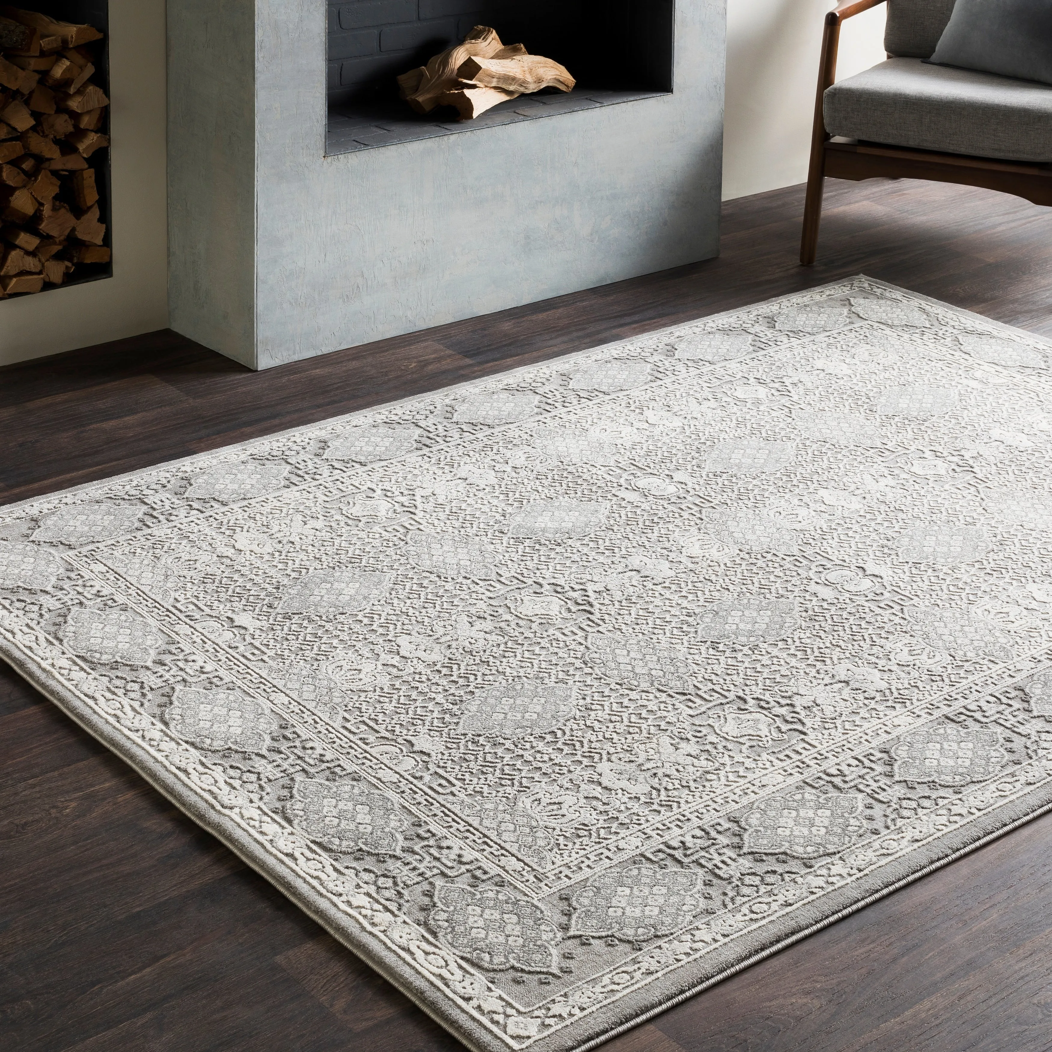 Valerie Distressed Tibetan Grey Area Rug - 8'10 x 12'4