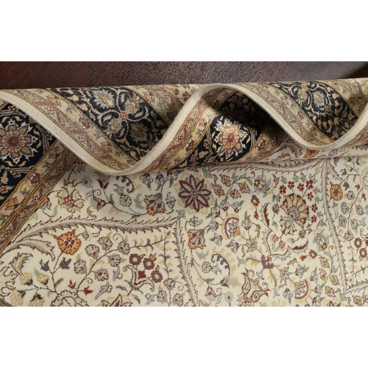 Vegetable Dye Wool/ Silk Tabriz Oriental Area Rug Hand-knotted Carpet - 6'2 x 9'1