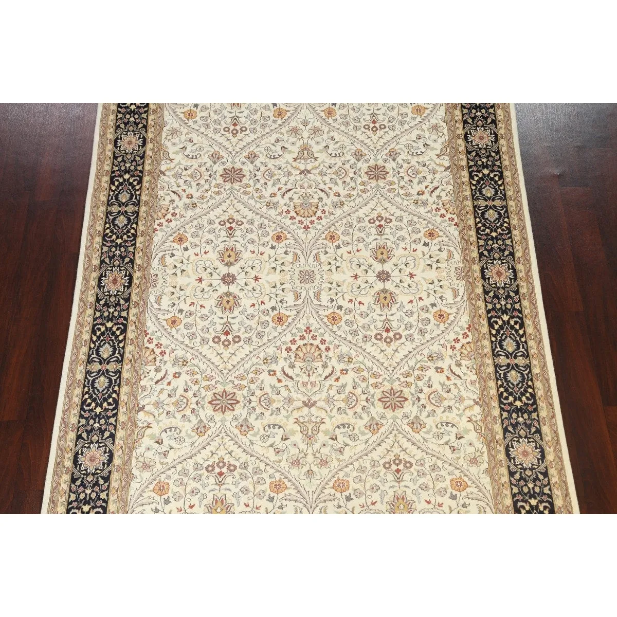 Vegetable Dye Wool/ Silk Tabriz Oriental Area Rug Hand-knotted Carpet - 6'2 x 9'1