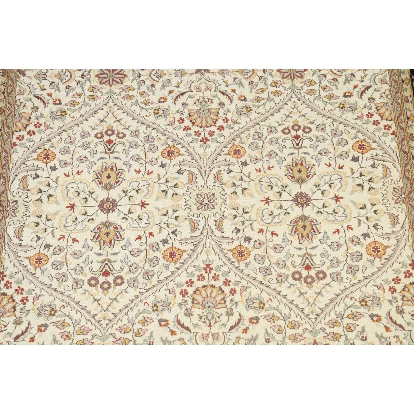 Vegetable Dye Wool/ Silk Tabriz Oriental Area Rug Hand-knotted Carpet - 6'2 x 9'1