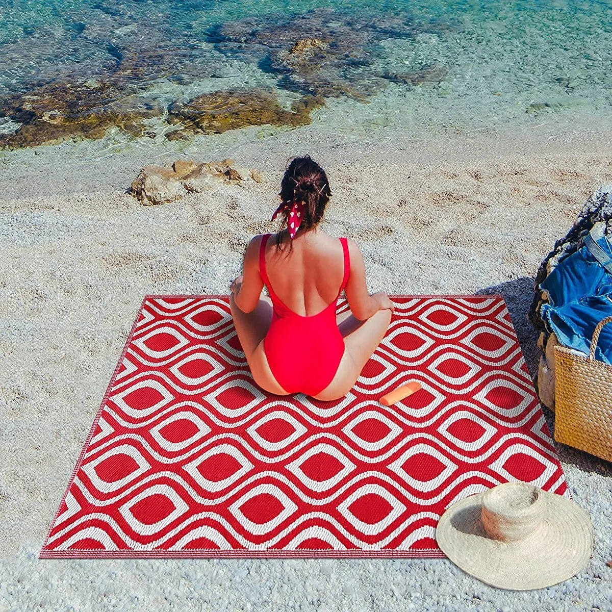 Venice Lightweight Reversible Recycled Plastic Outdoor Floor Mat/Rug