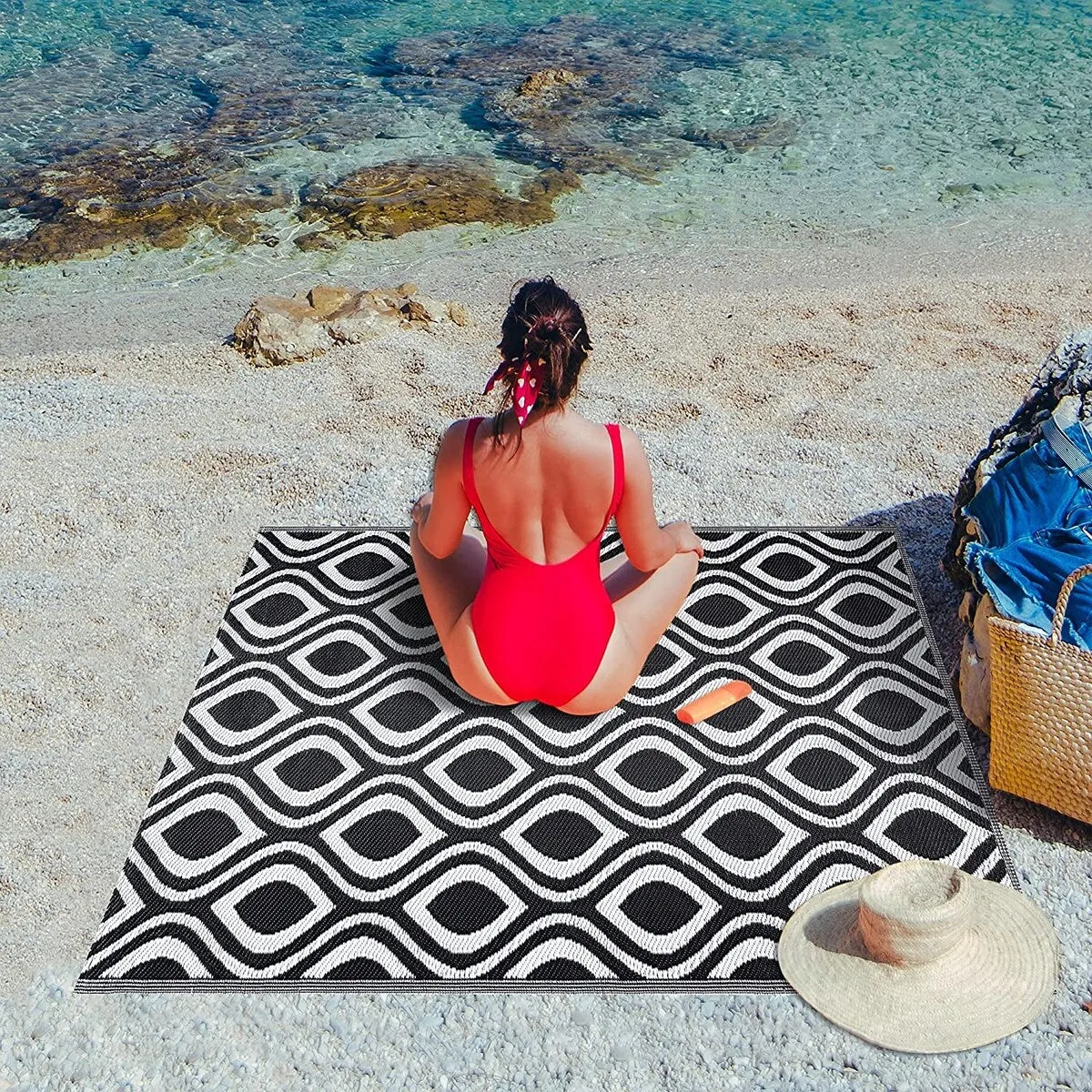 Venice Lightweight Reversible Recycled Plastic Outdoor Floor Mat/Rug