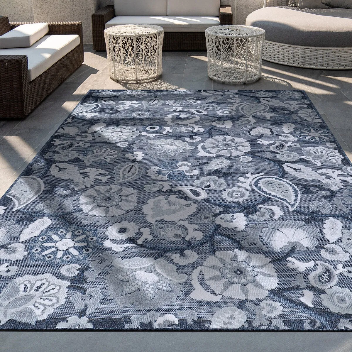 VILLADECOR Spread Indoor Outdoor Area Rug Low High Pile Rugs For Patio