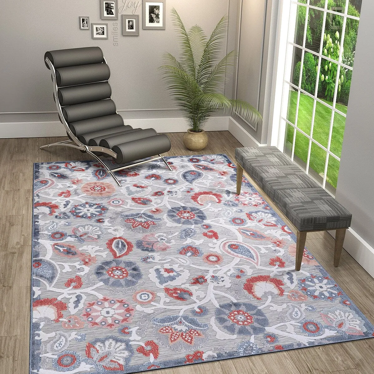 VILLADECOR Spread Indoor Outdoor Area Rug Low High Pile Rugs For Patio
