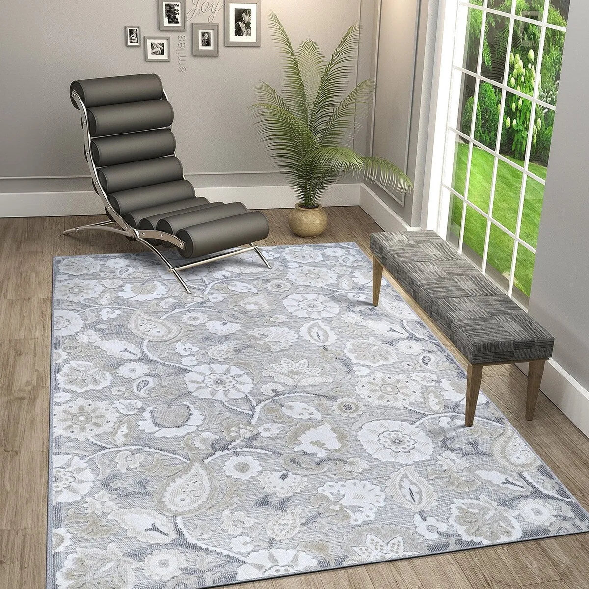 VILLADECOR Spread Indoor Outdoor Area Rug Low High Pile Rugs For Patio