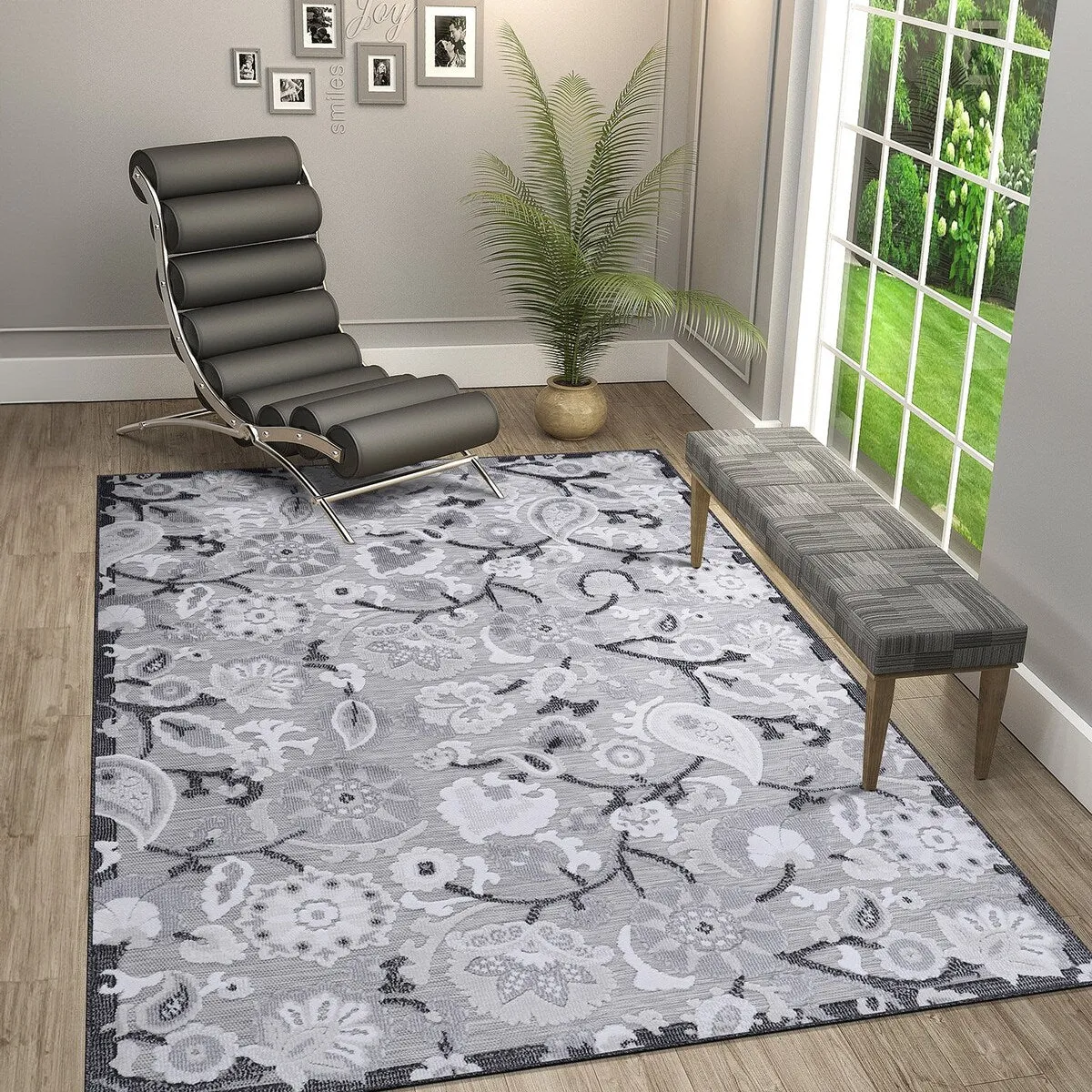 VILLADECOR Spread Indoor Outdoor Area Rug Low High Pile Rugs For Patio
