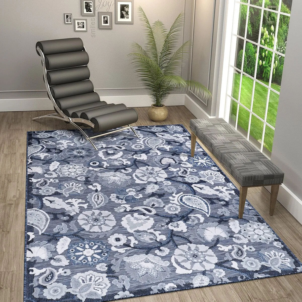 VILLADECOR Spread Indoor Outdoor Area Rug Low High Pile Rugs For Patio