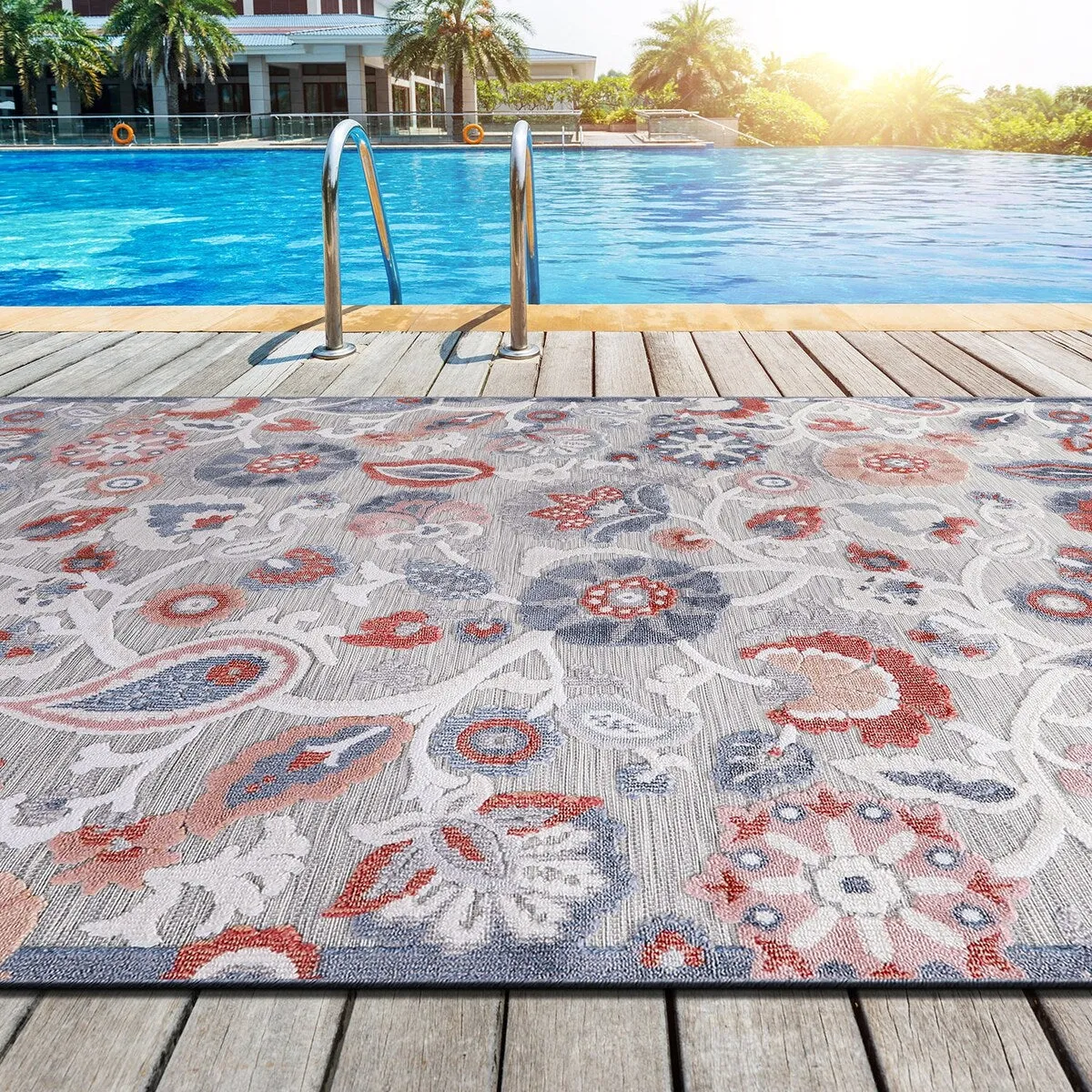 VILLADECOR Spread Indoor Outdoor Area Rug Low High Pile Rugs For Patio