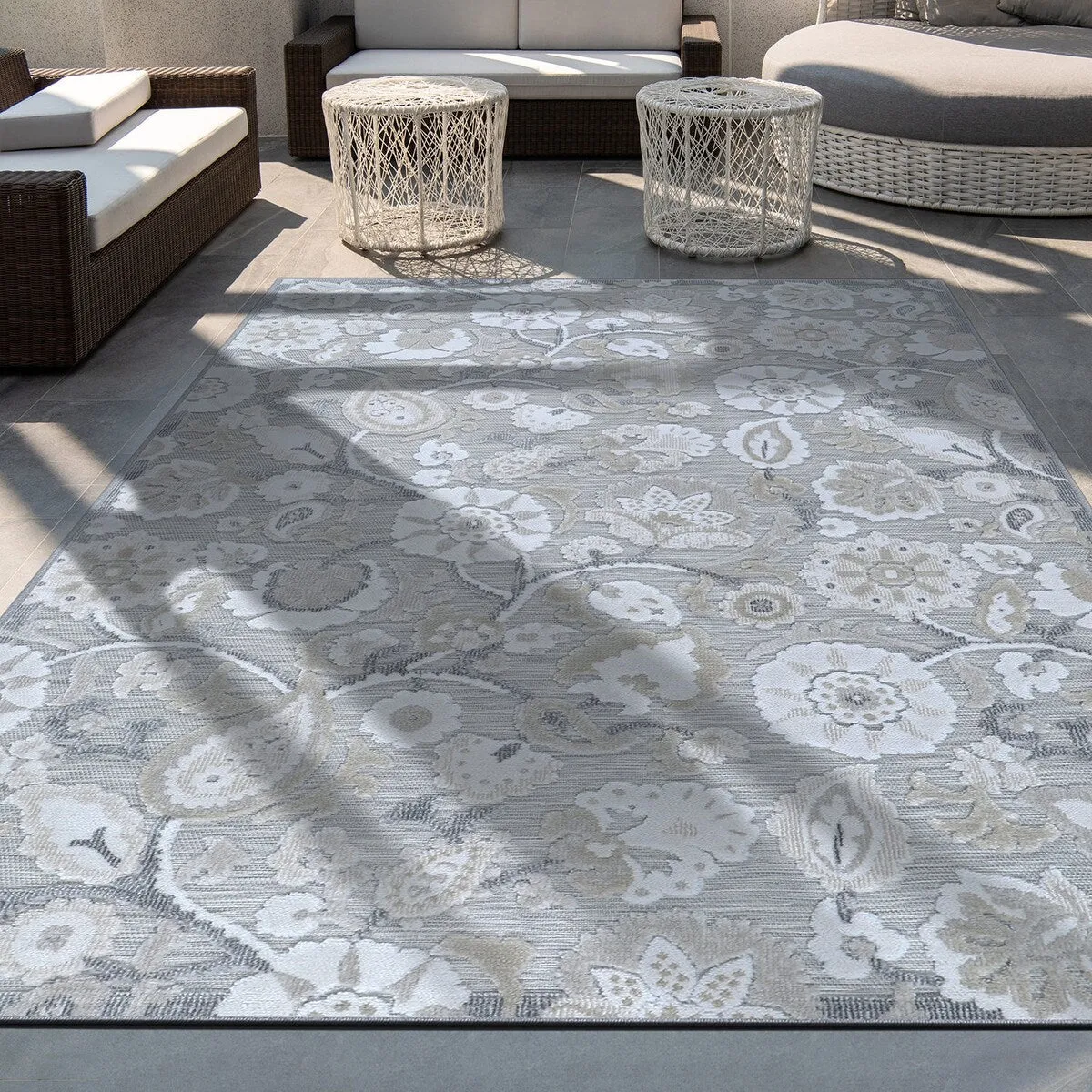 VILLADECOR Spread Indoor Outdoor Area Rug Low High Pile Rugs For Patio