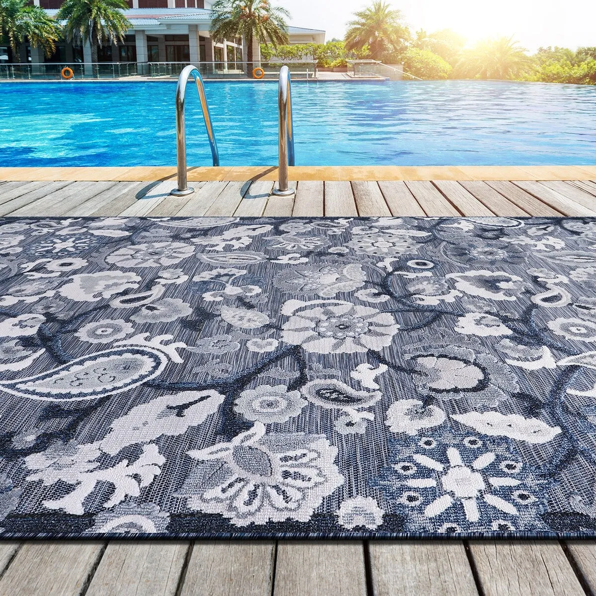 VILLADECOR Spread Indoor Outdoor Area Rug Low High Pile Rugs For Patio