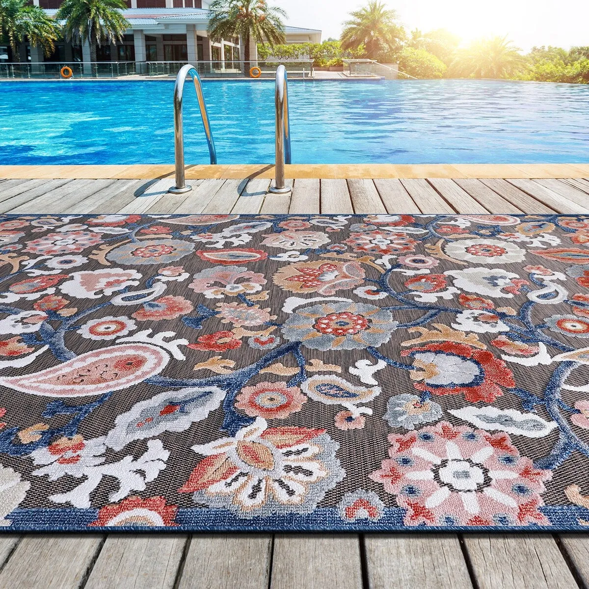 VILLADECOR Spread Indoor Outdoor Area Rug Low High Pile Rugs For Patio