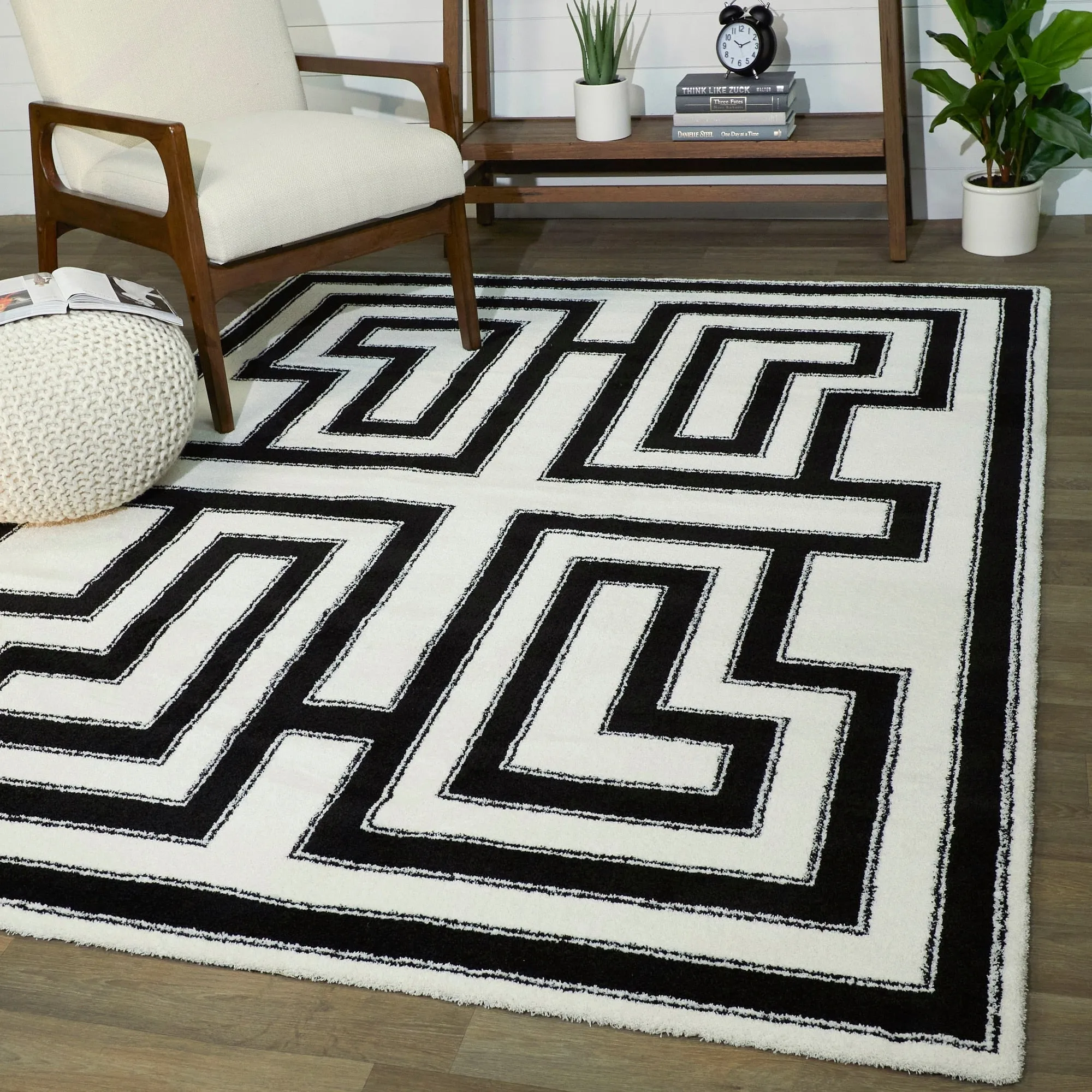 Vincent Art Deco Border Area Rug