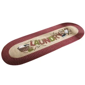 Vintage Laundry Room Decorative Braided Runner - 48 x 20