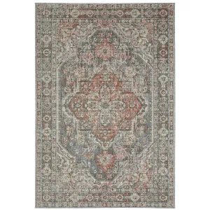Vista Home Calla Traditional Medallion Grey/ Multi Indoor/Outdoor Area Rug