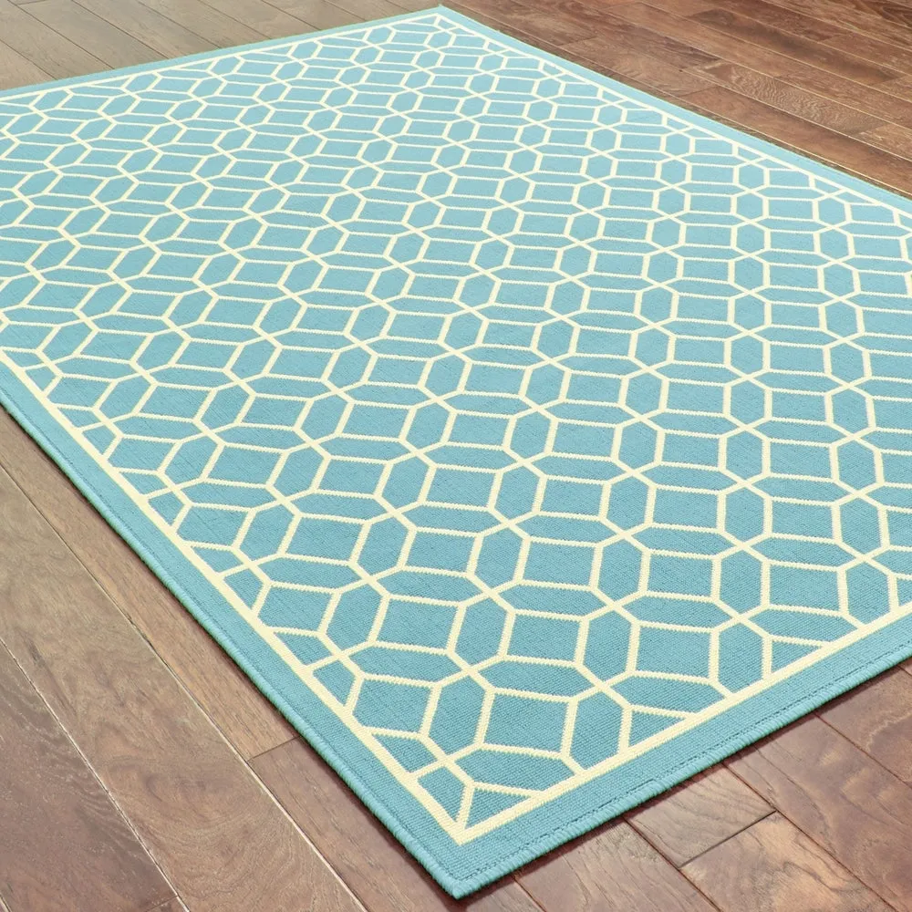 Vista Home Rio Mar Tile Inspired Trellis Pattern Indoor/ Outdoor Area Rug