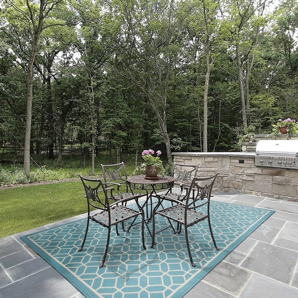 Vista Home Rio Mar Tile Inspired Trellis Pattern Indoor/ Outdoor Area Rug
