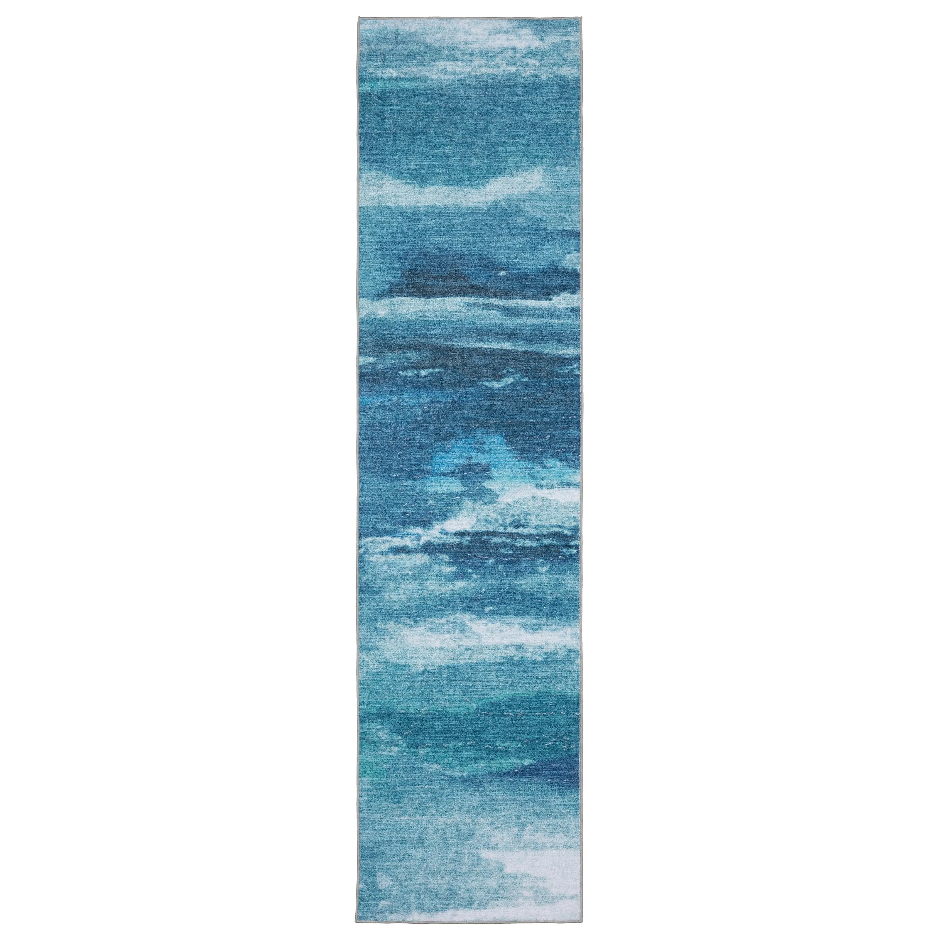 Vista Home Sunderland Abstract Sky Washable Blue/ Ivory Area Rug