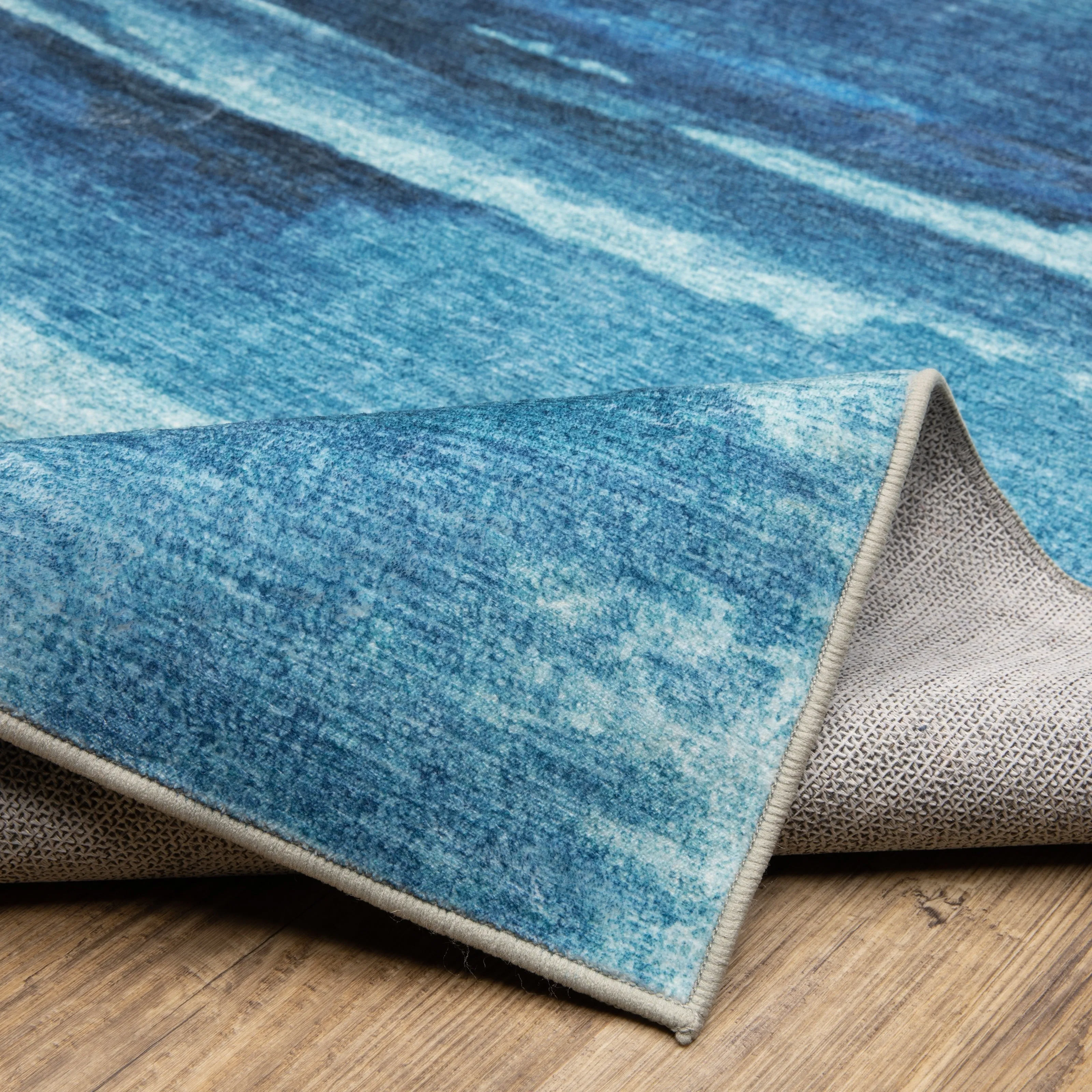 Vista Home Sunderland Abstract Sky Washable Blue/ Ivory Area Rug