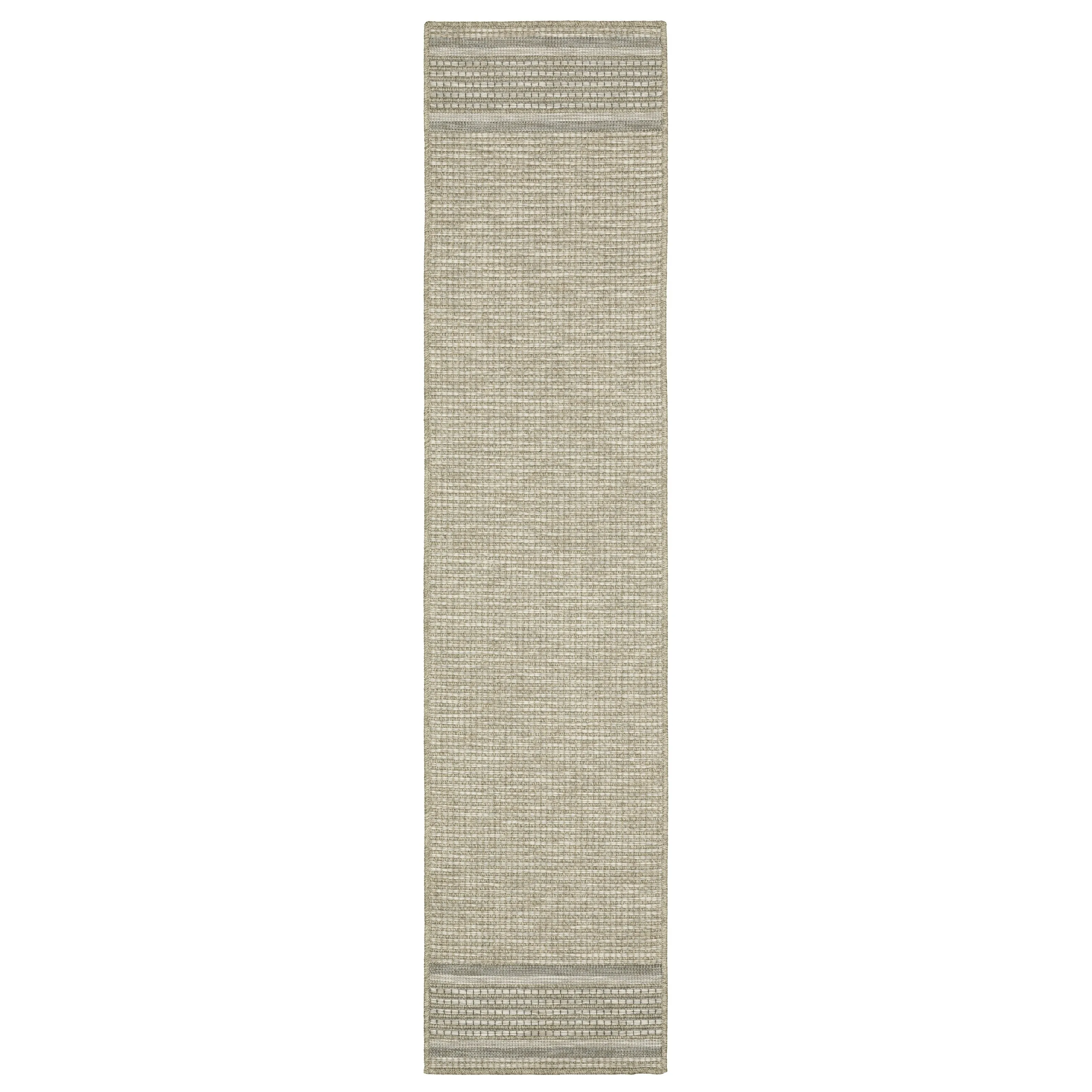 Vista Home Tangelo Banded Border Tan/Black Ultimate Performance Area Rug.