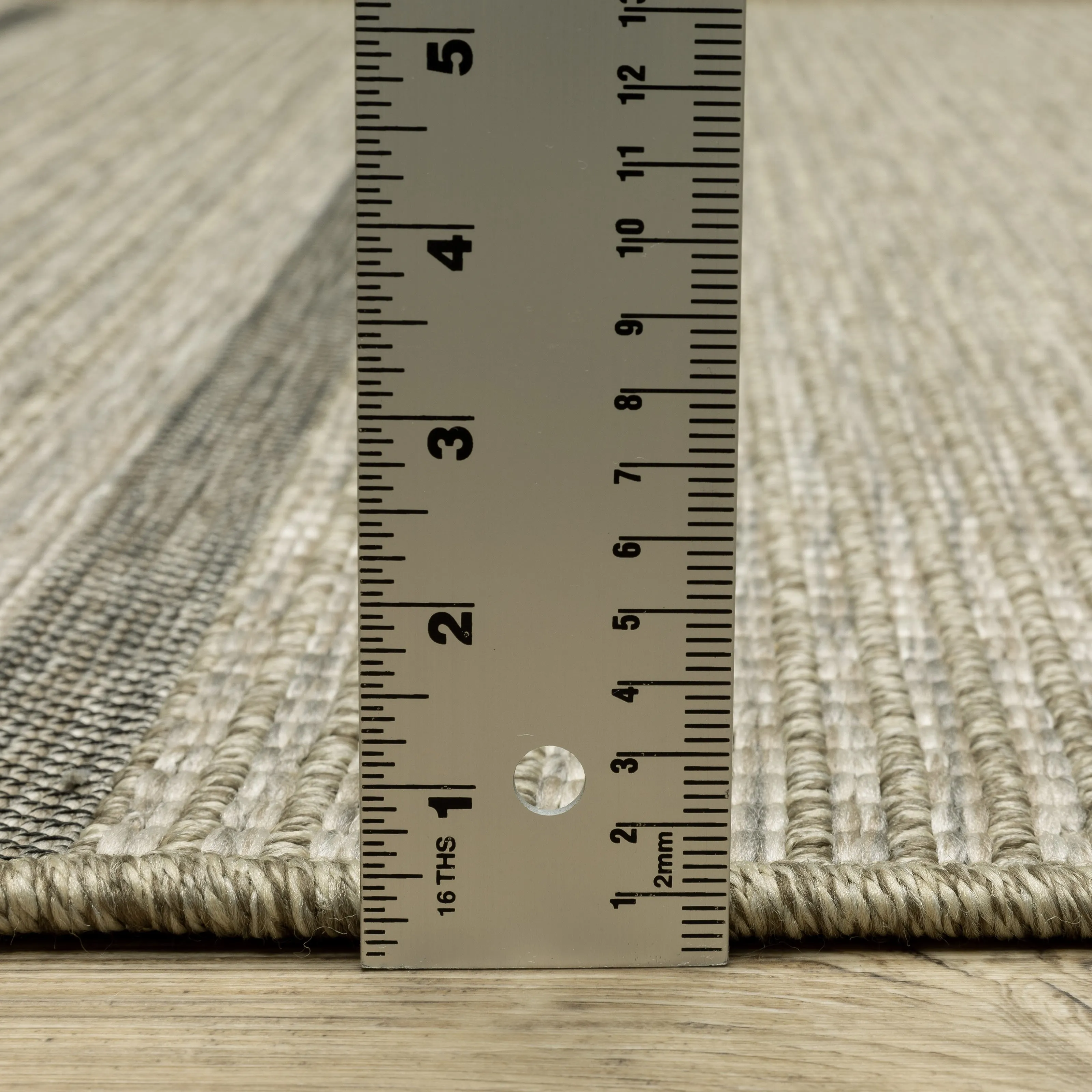 Vista Home Tangelo Banded Border Tan/Black Ultimate Performance Area Rug.
