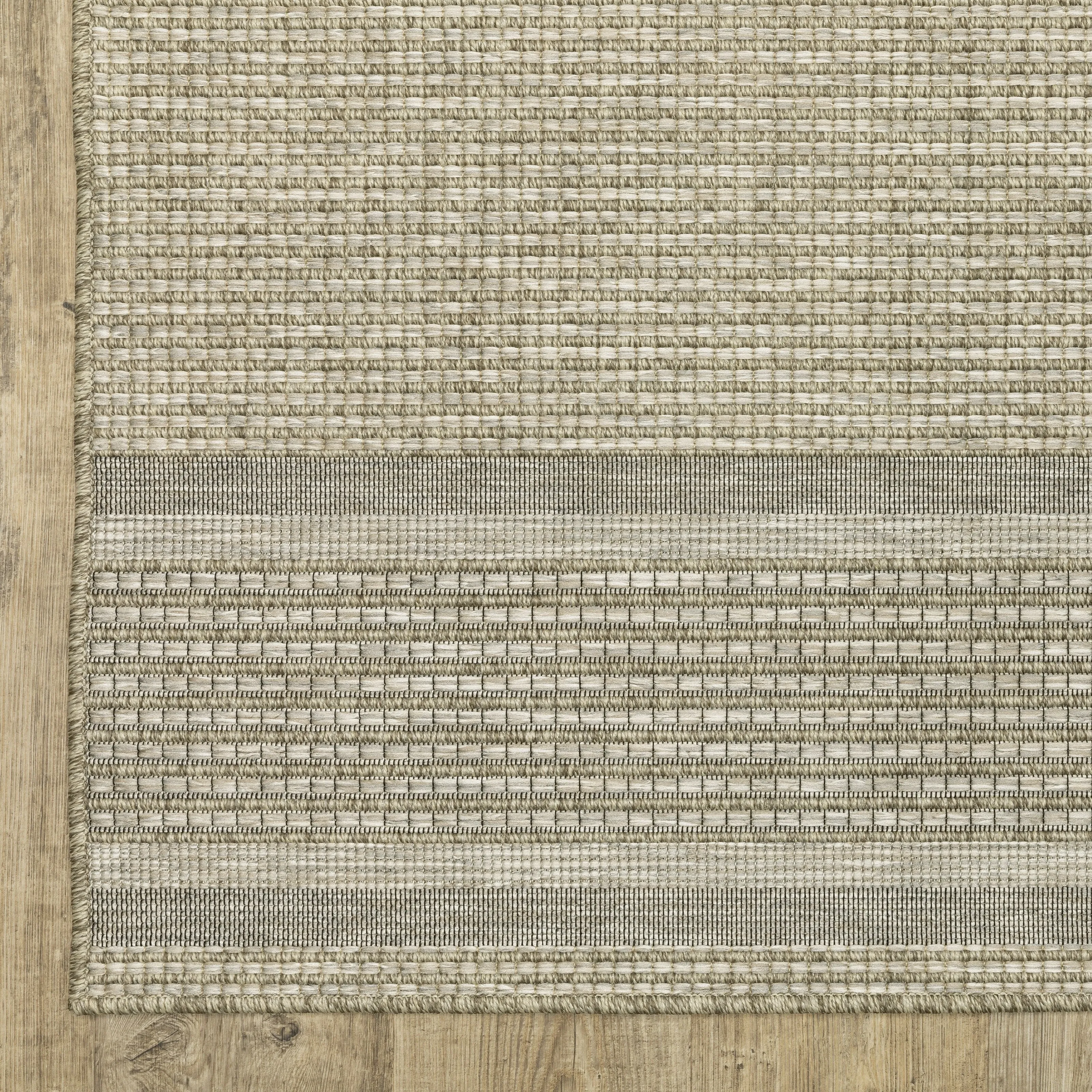 Vista Home Tangelo Banded Border Tan/Black Ultimate Performance Area Rug.