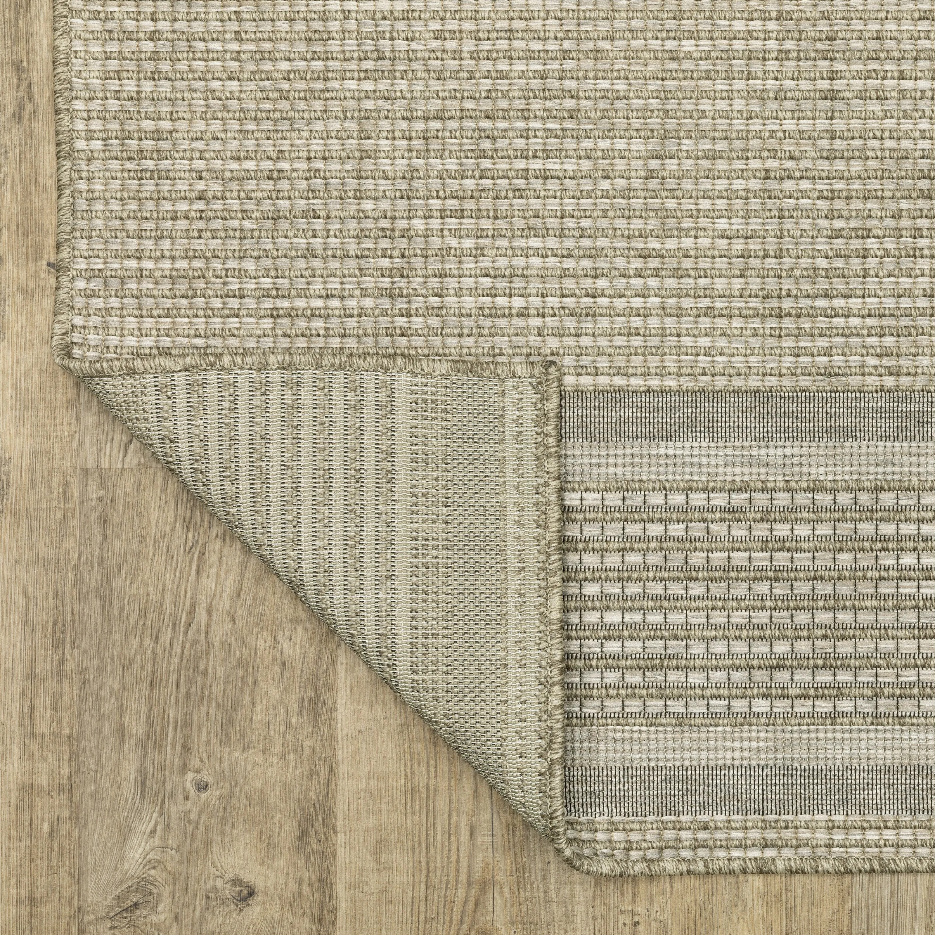 Vista Home Tangelo Banded Border Tan/Black Ultimate Performance Area Rug.