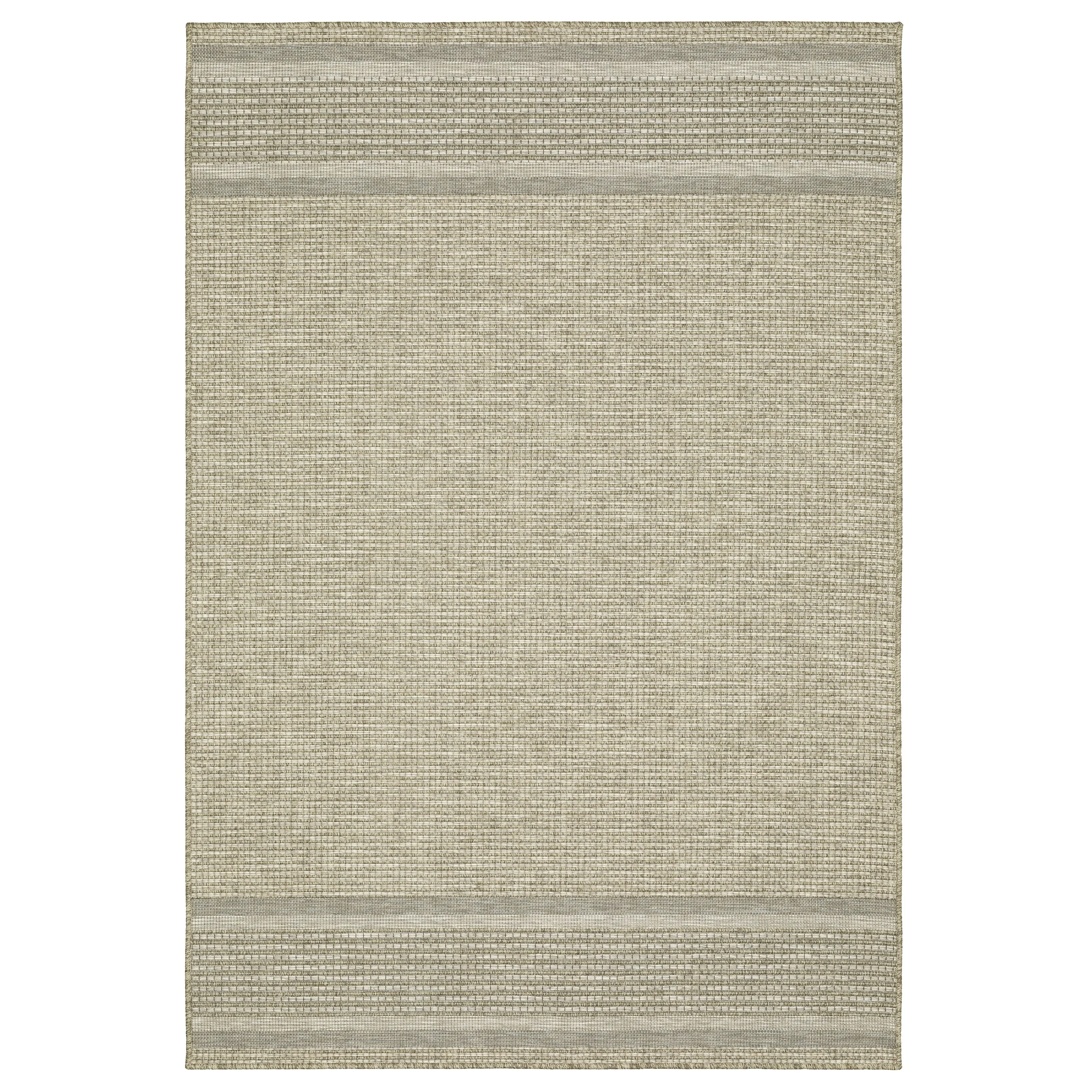 Vista Home Tangelo Banded Border Tan/Black Ultimate Performance Area Rug.