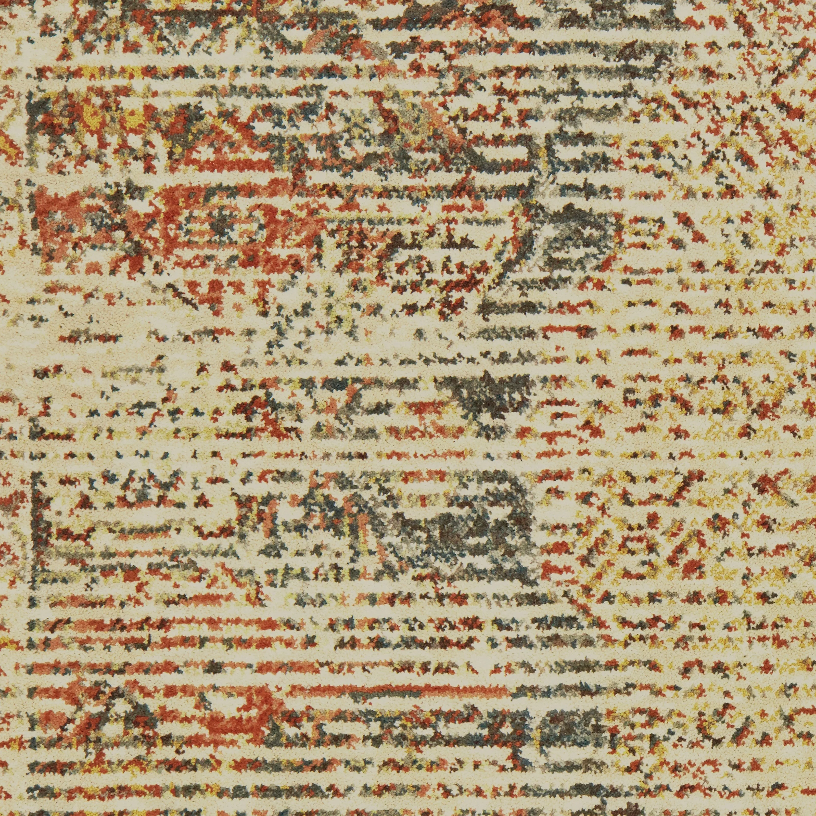 Vista Home The Gray Barn Redbone Distressed Medallion Ivory and Orange Area Rug